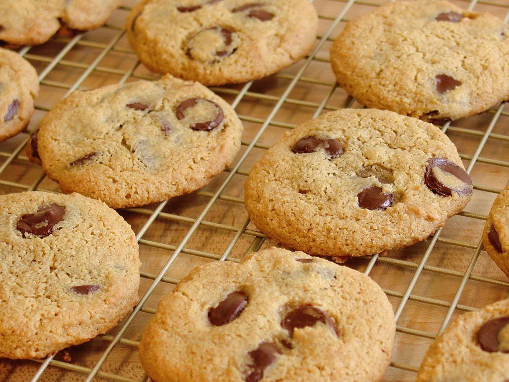 Primal Chocolate Chip Cookies in the center, crispy on