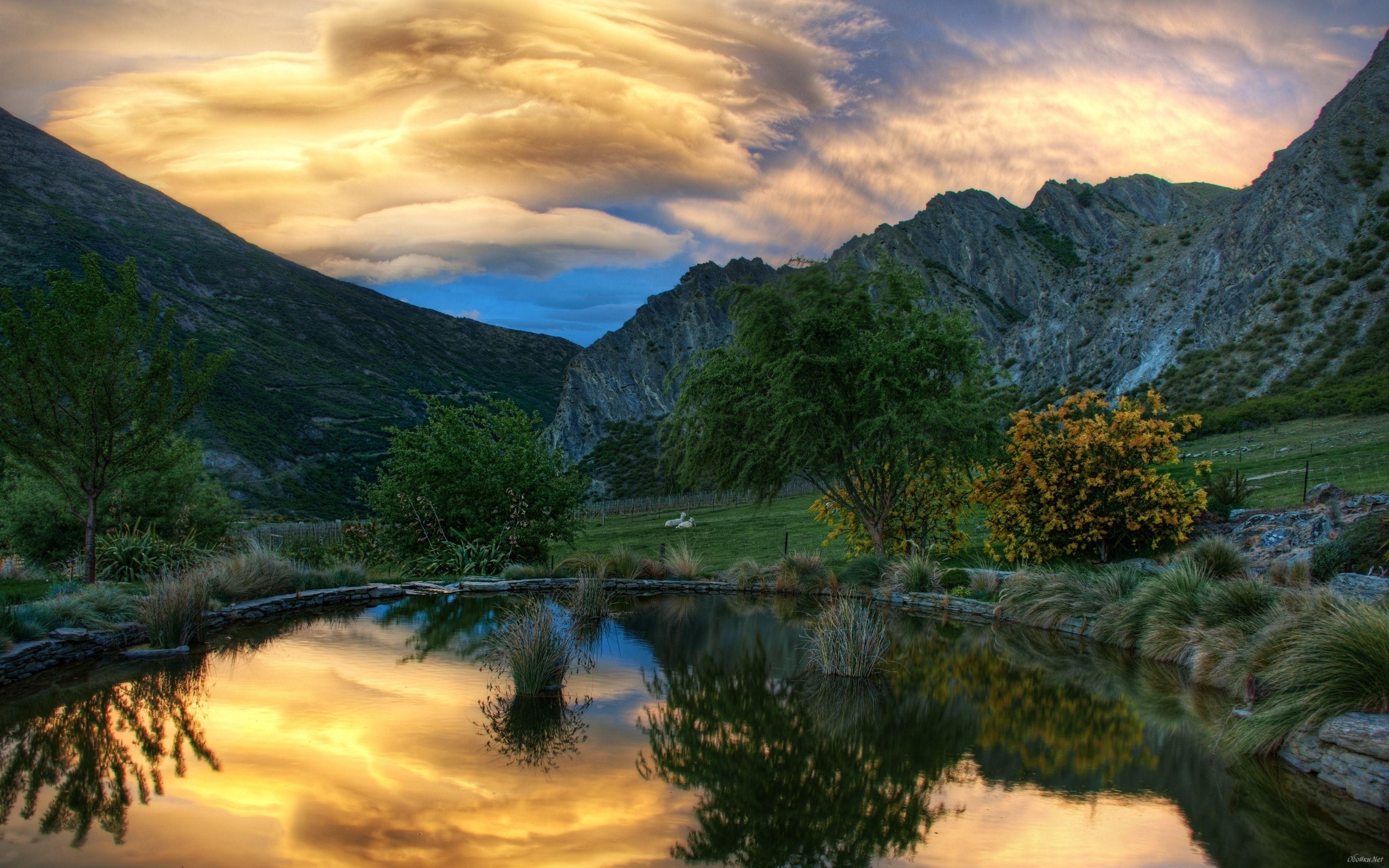 A small lake in the highlands HD Desktop Wallpaper. HD Desktop