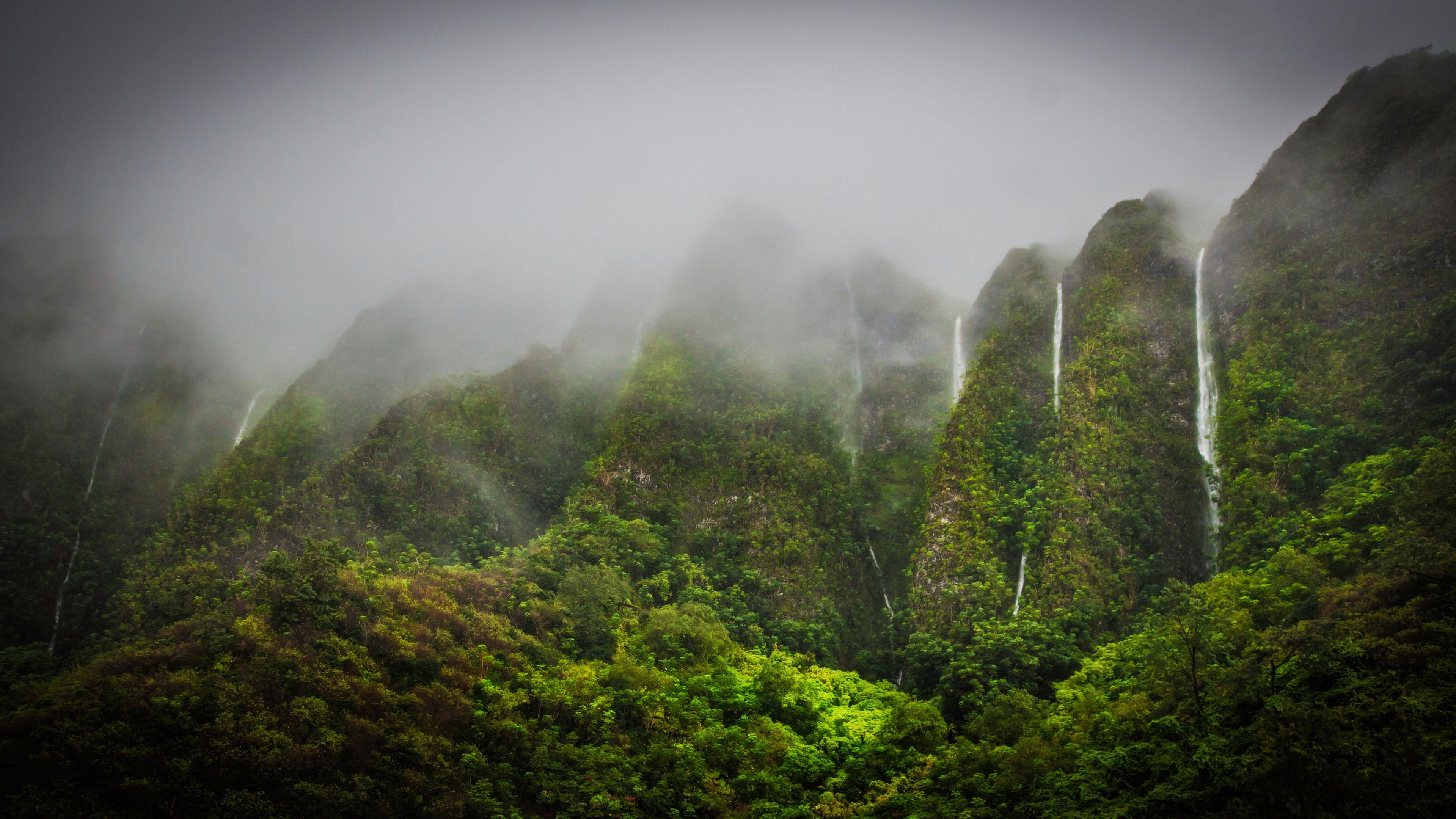 Waterfalls in the Jungle Highlands widescreen wallpaper. Wide