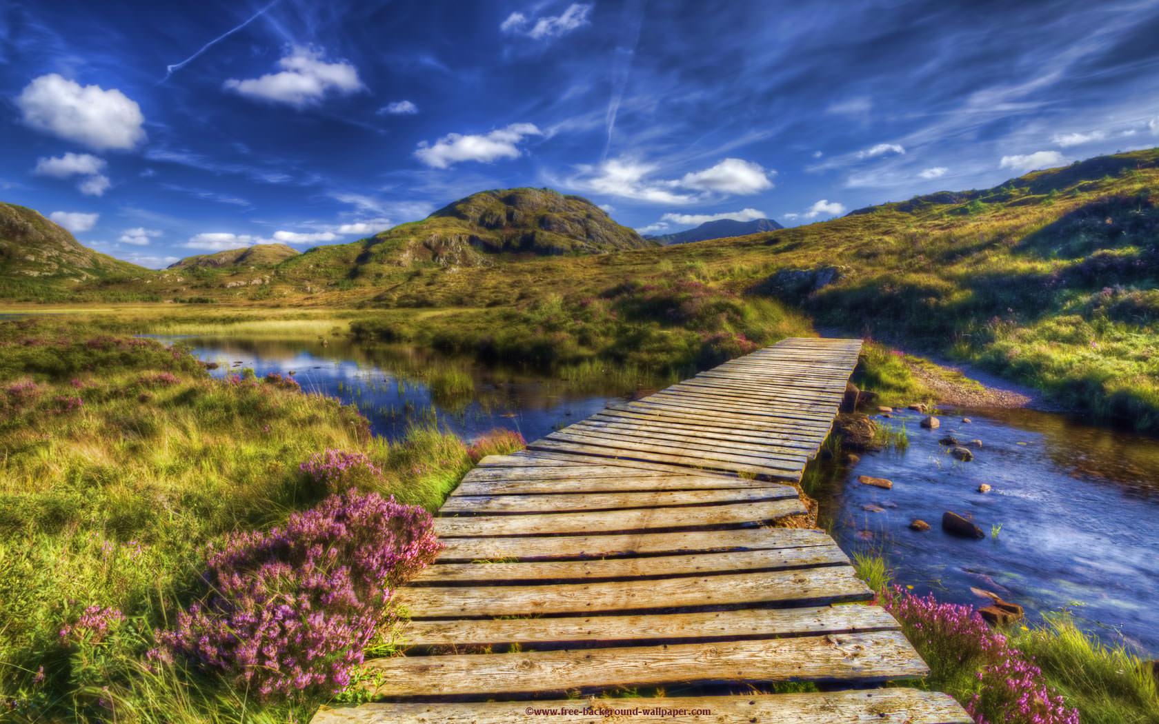 Beautiful Bridge Highlands Scotland Beautiful Background