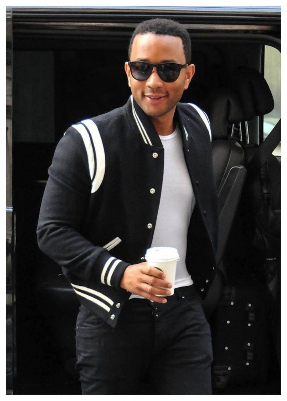 John Legend Wears Gucci Nappa Leather Jacket And Multi Material High