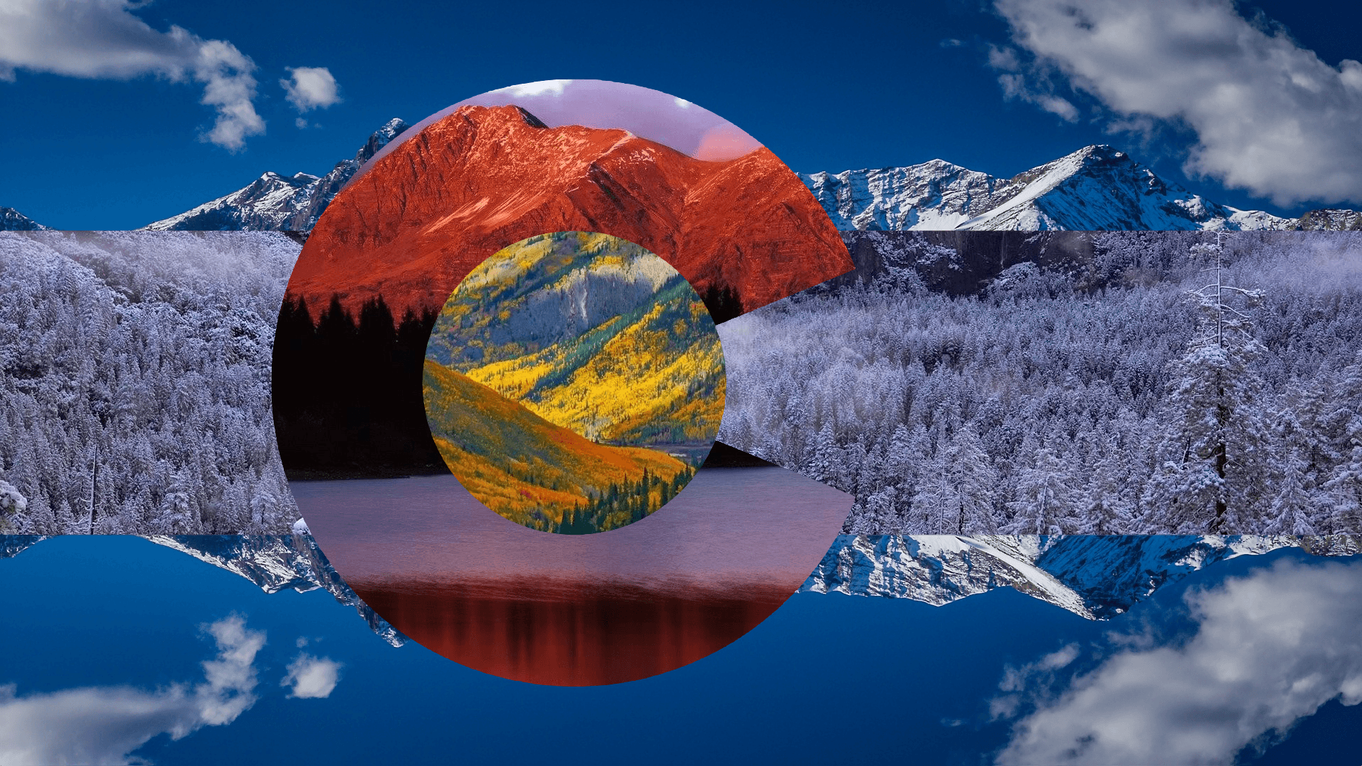 I made a composite wallpaper based Colorado's state flag. More