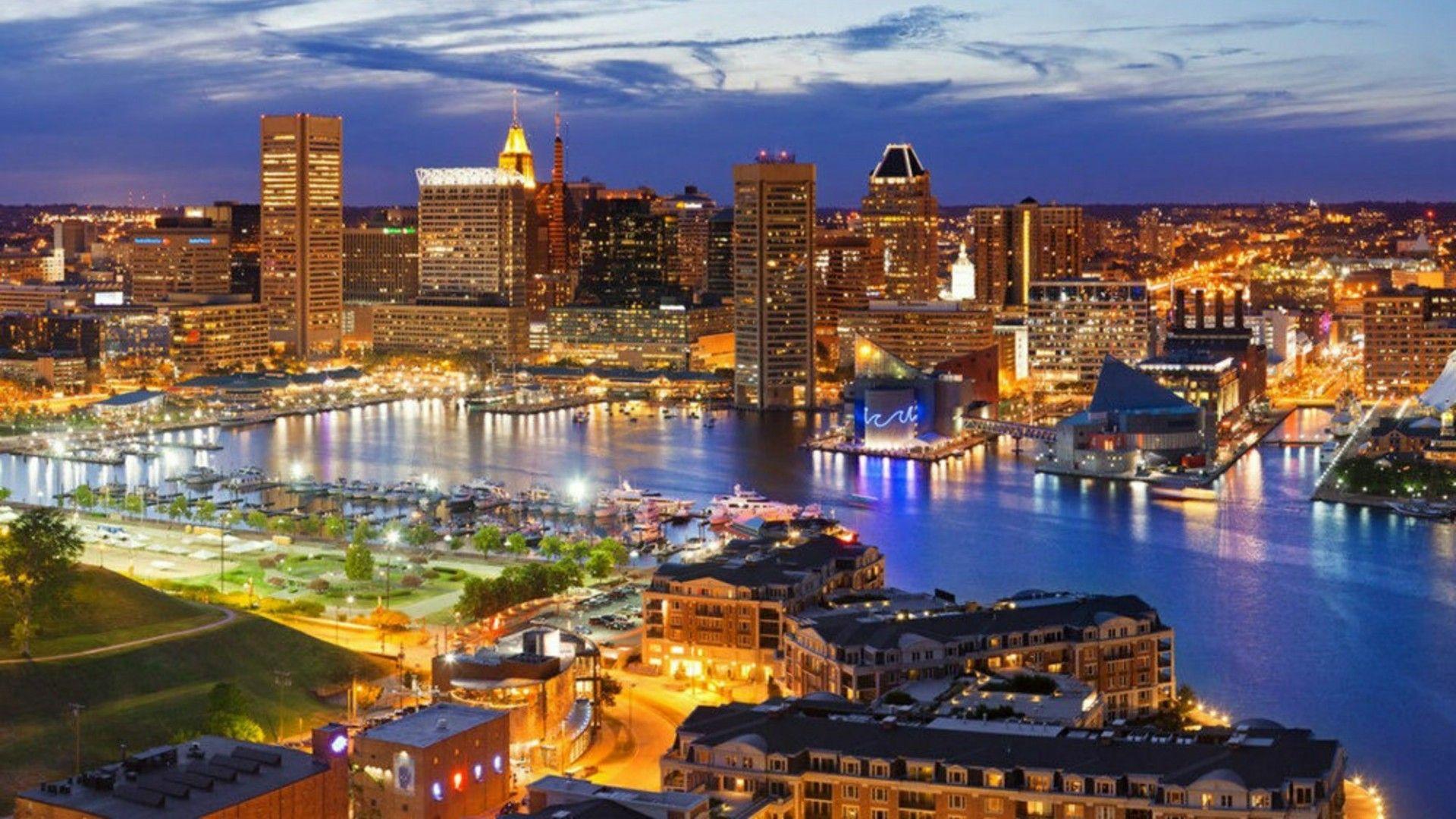 Baltimore Cityscape With The Inner Harbor, United States
