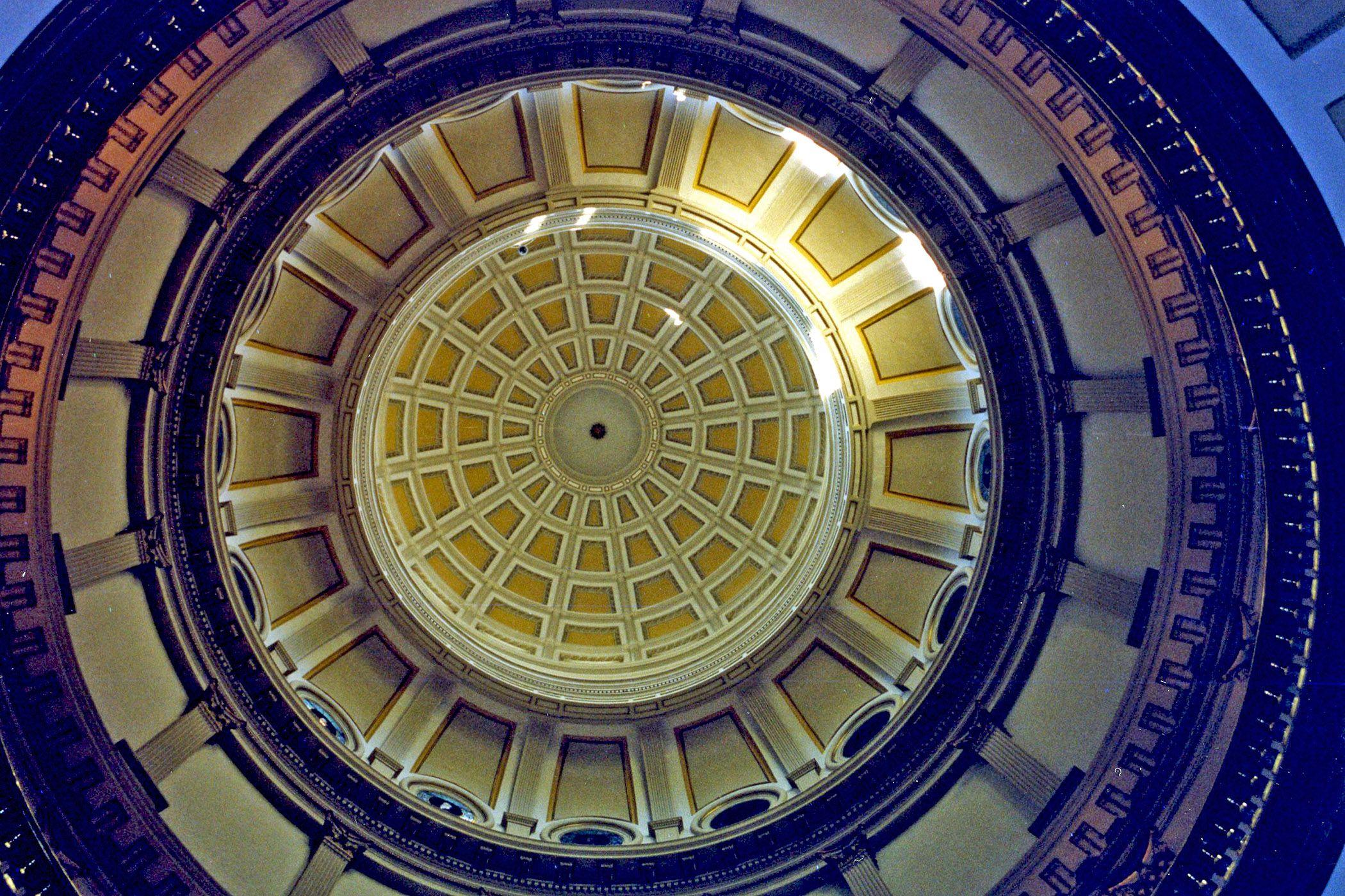 The inside of the Colorado State Capitol's rotunda dome