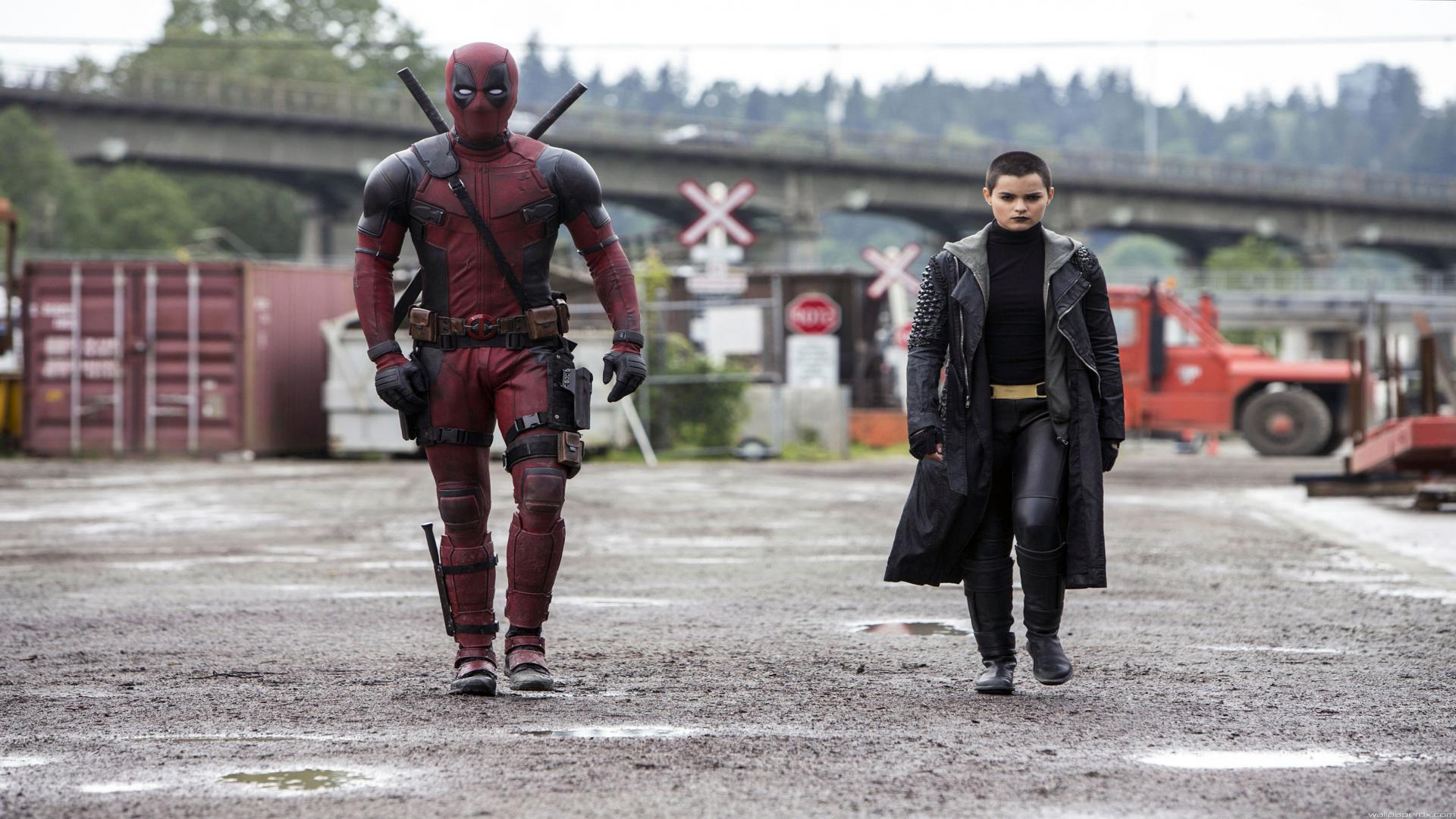 brianna hildebrand and ryan reynolds in deadpool HD wallpaper