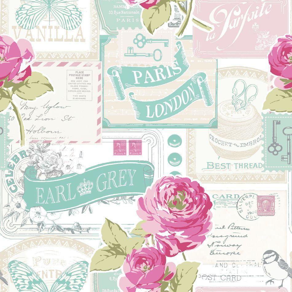 Floral Wallpaper Rose Postcard /portfolios