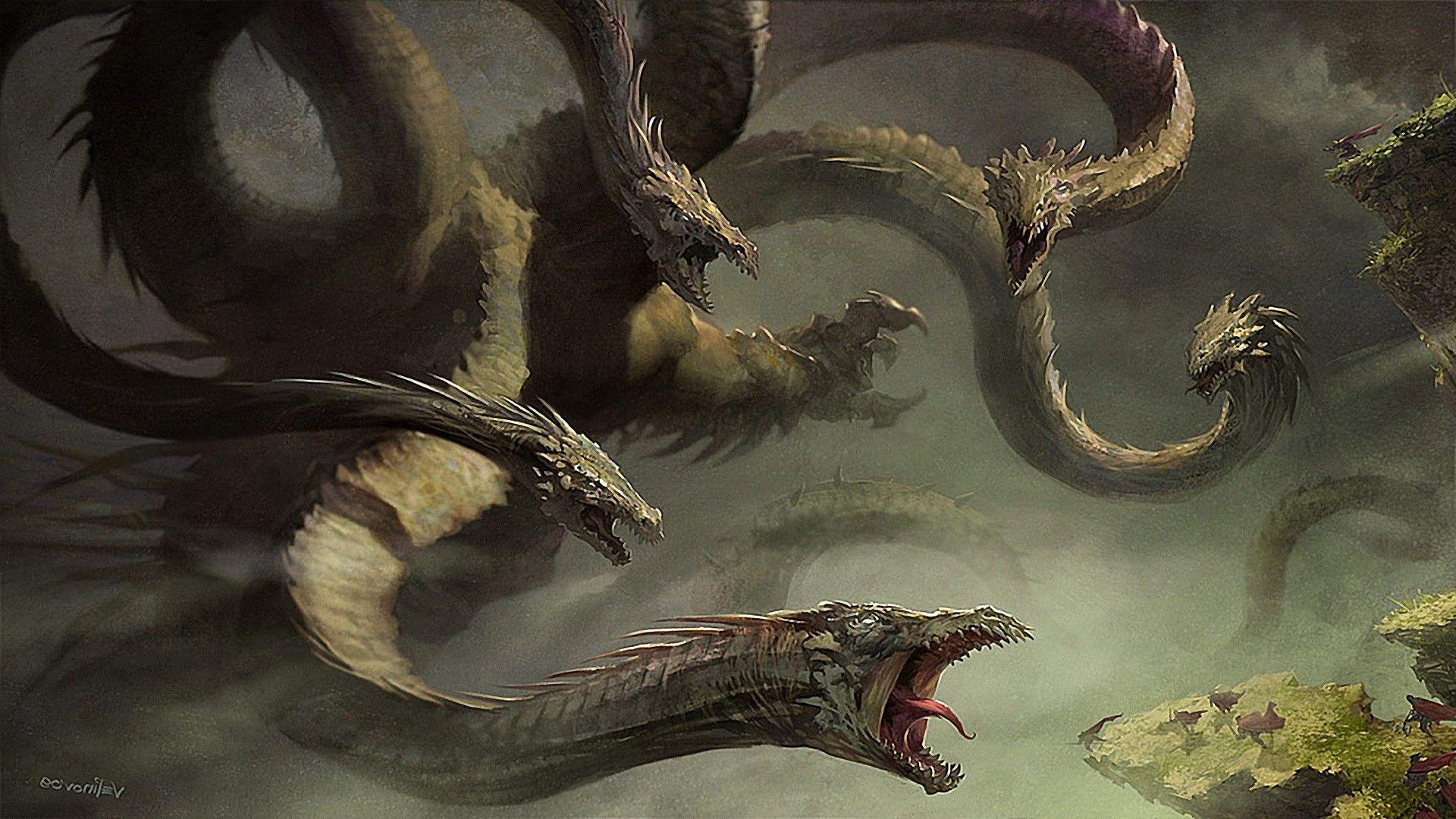 dragons, Hydra, 3D, Cronus :: Wallpapers