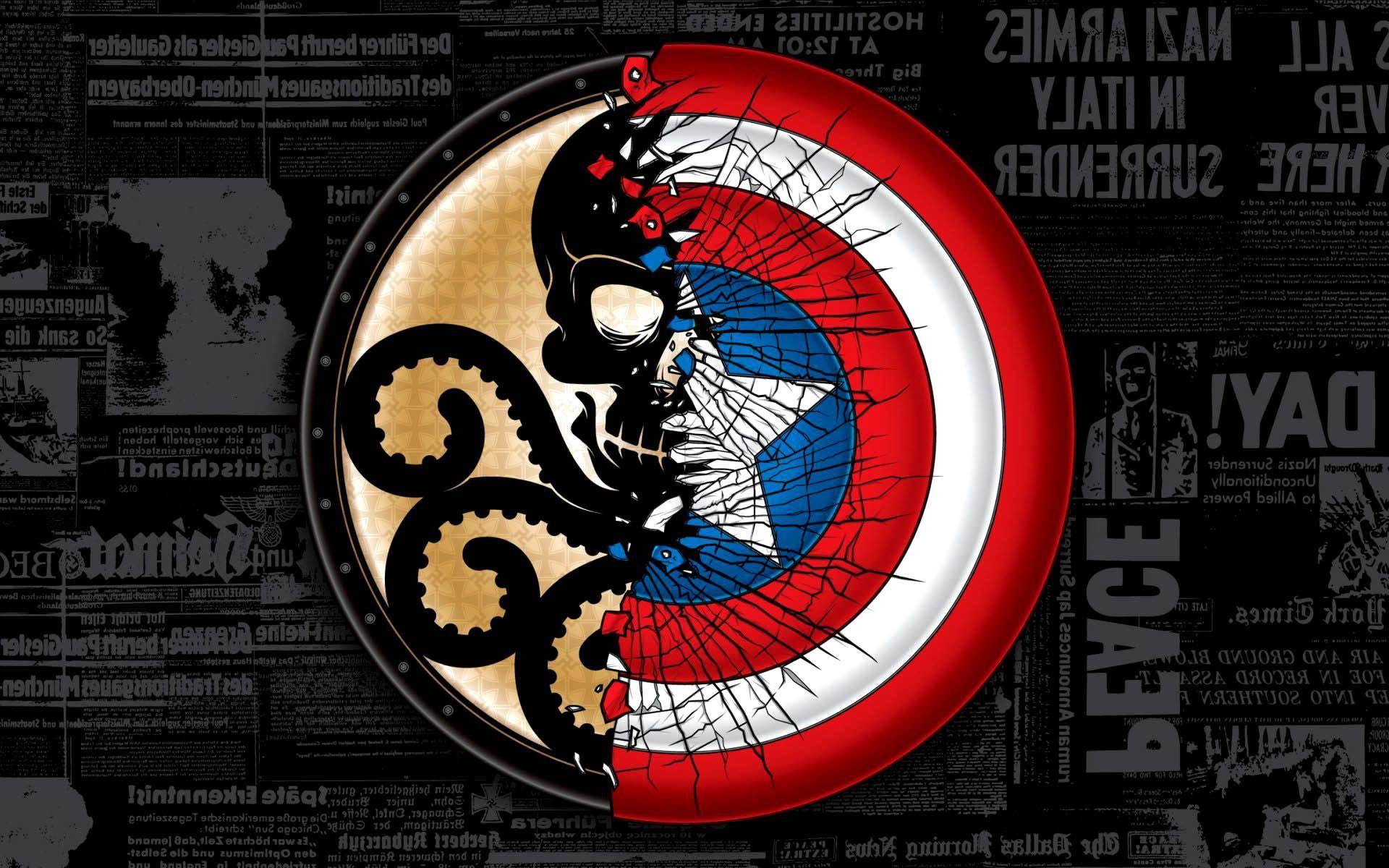 Captain America Vs Hydra Logo HD Wallpapers