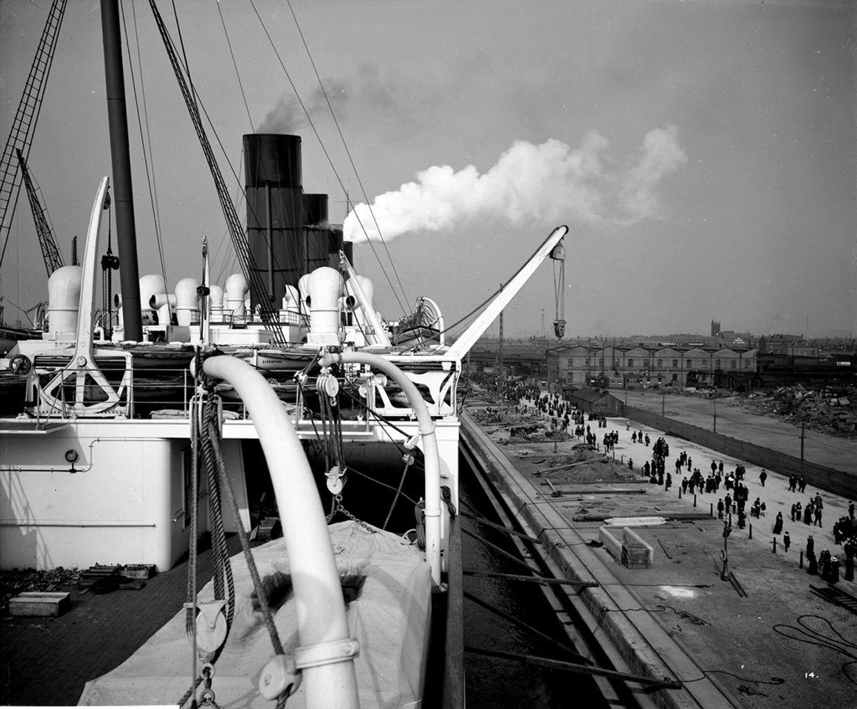 View from the Docking Bridge on the 'Aquitania' (1914)