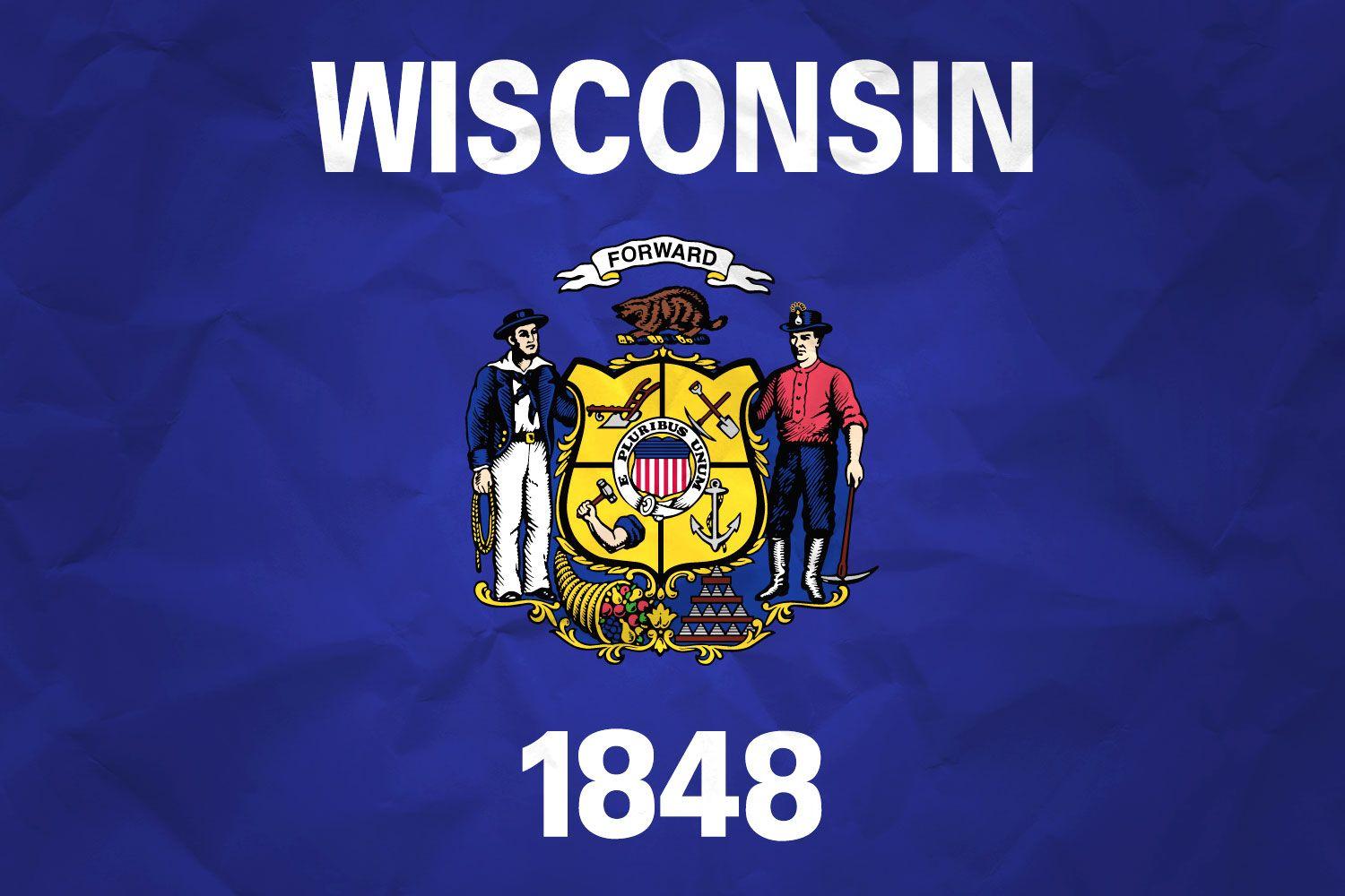 Flag of Wisconsin with Paper Texture it for free