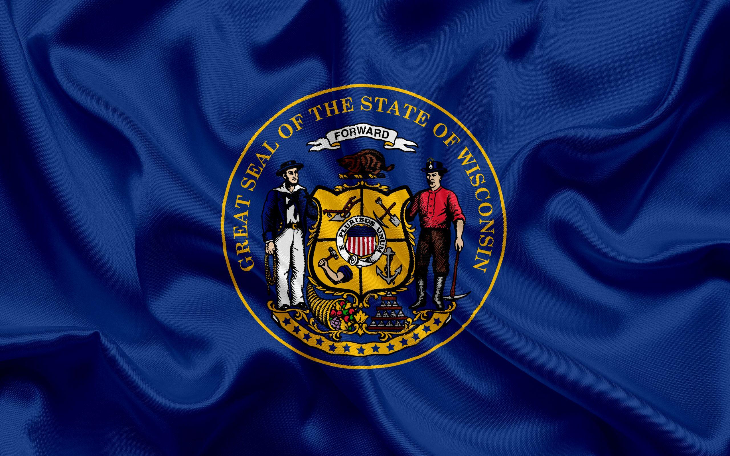 Download wallpaper Wisconsin State Flag, flags of States, flag