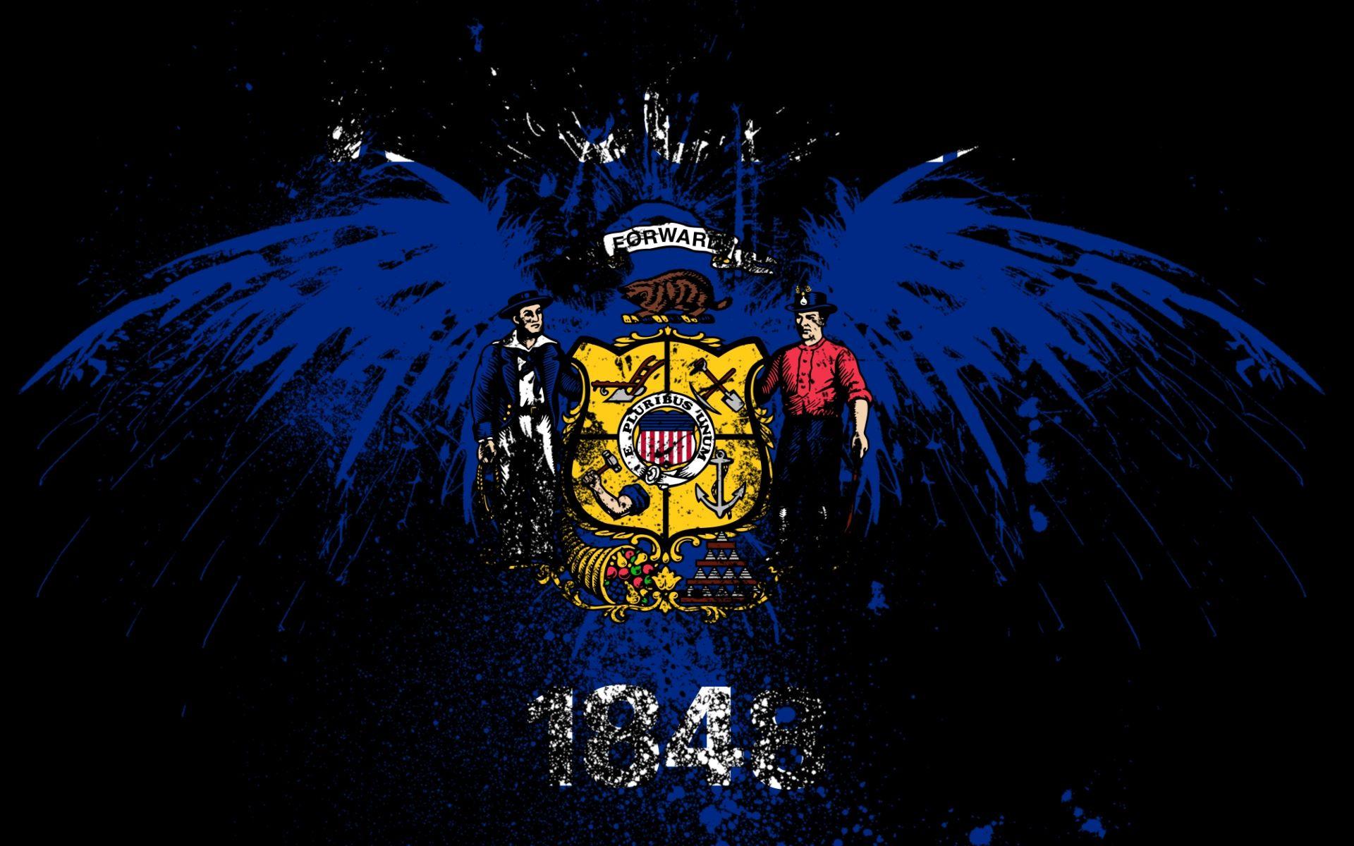 eagles hawk flags usa wisconsin state 1920x1200 wallpaper High