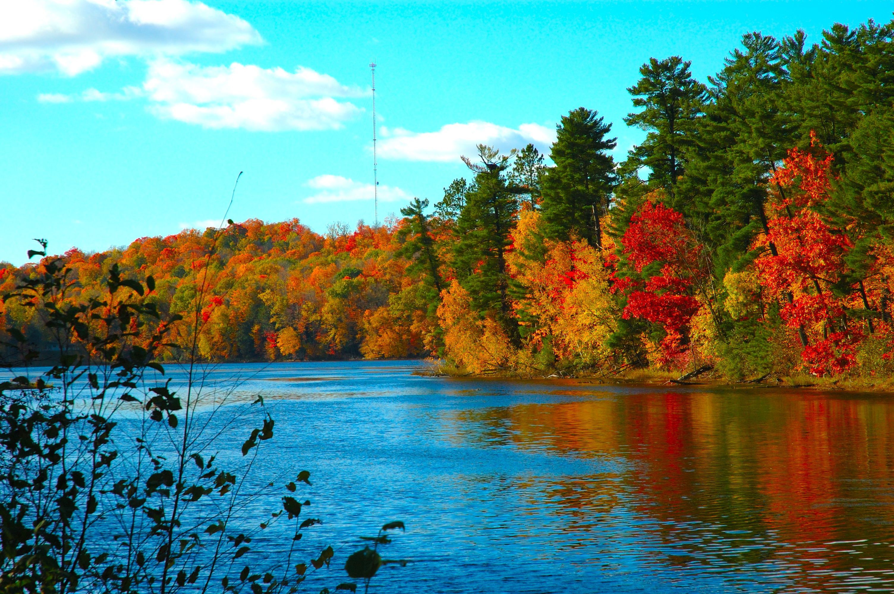Free computer wallpaper, Fall on the Wolf River Wisconsin. Scenery wallpaper, Desktop wallpaper fall, Fall wallpaper