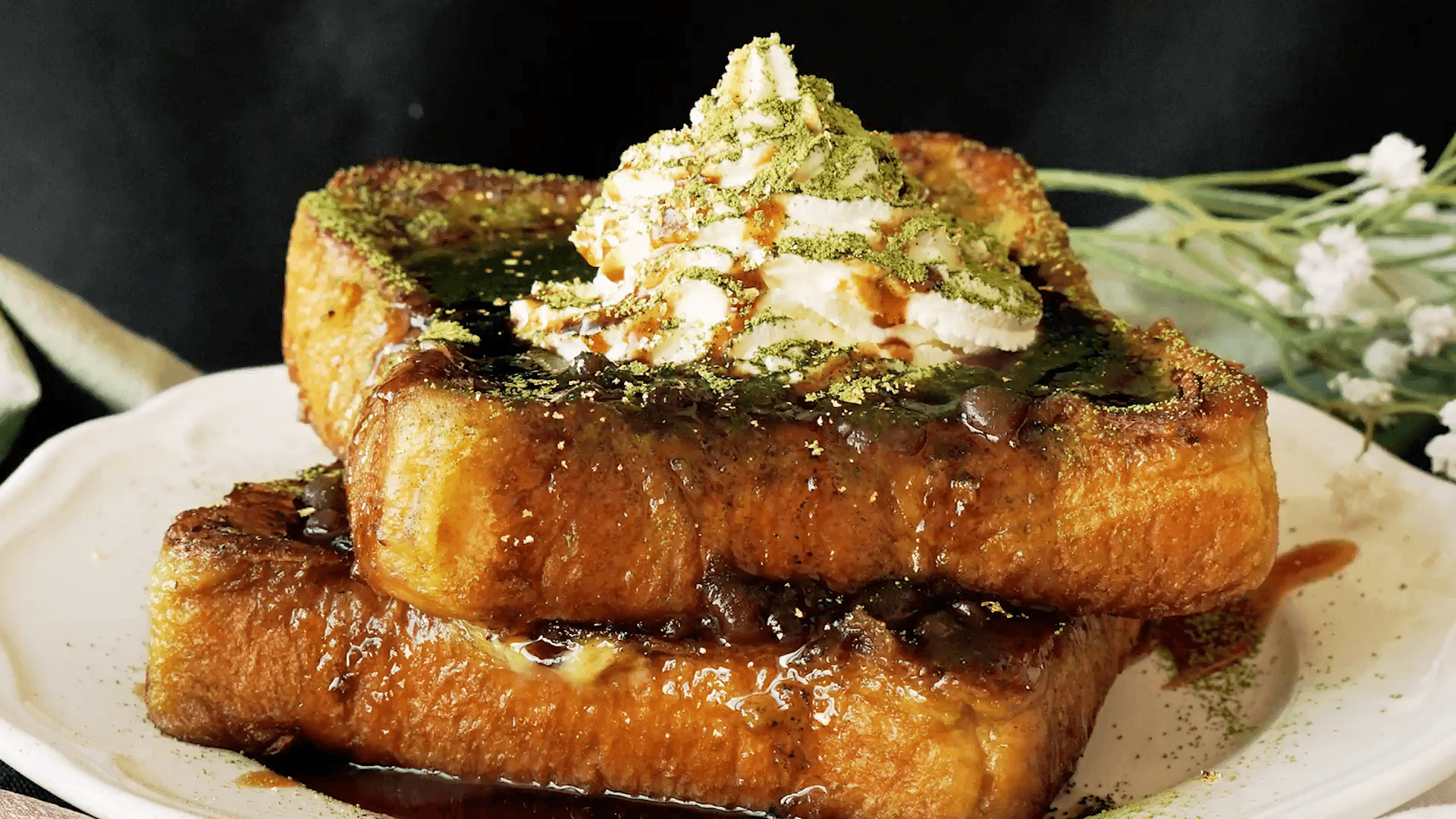 Matcha French Toast With Adzuki Sauce Recipe