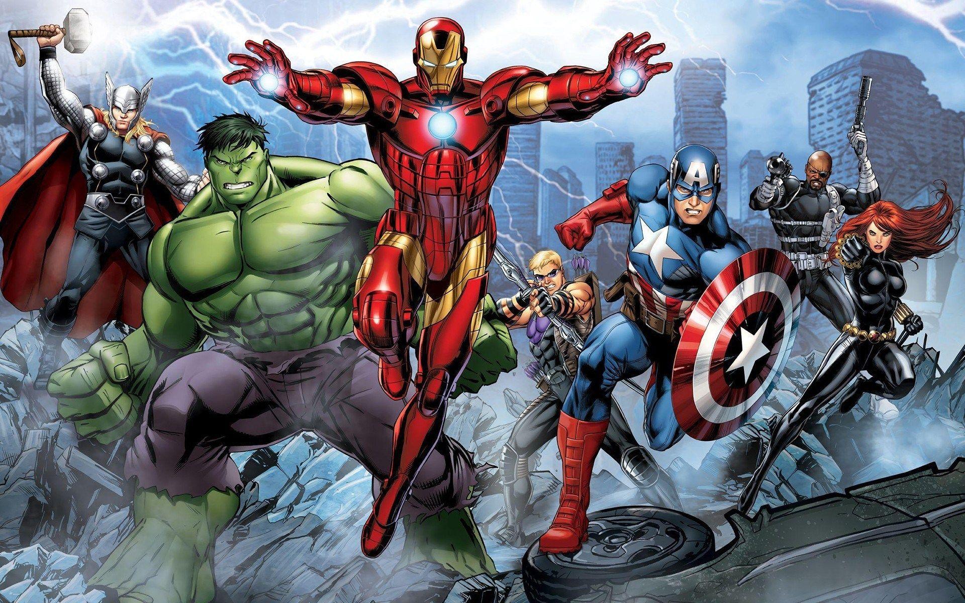The Avengers Assemble Cartoon HD Wallpaper. avanger in 2019