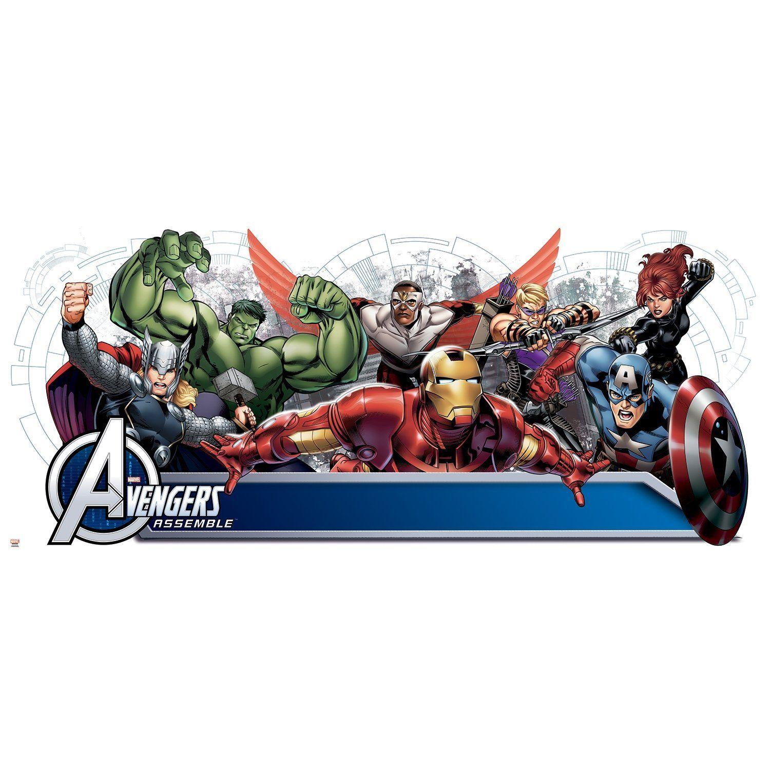 Avengers Assemble Headboard Giant Wall Decal with Alphabet