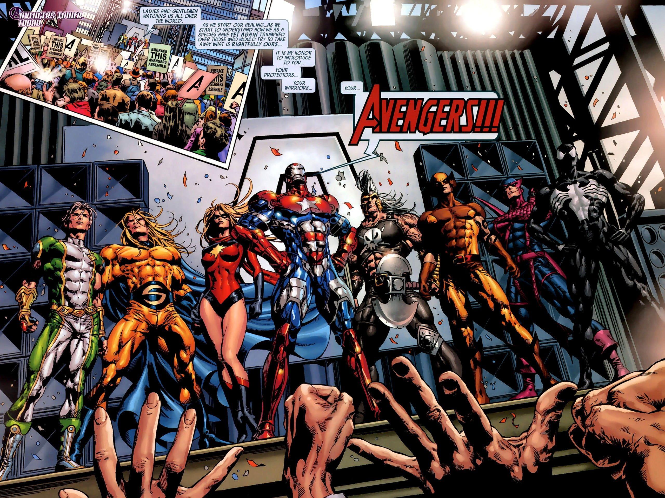 Avengers comic book print HD wallpaper