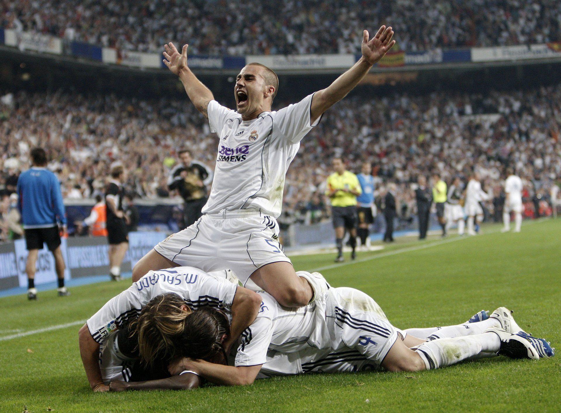 real madrid stadium cannavaro victory goal happiness HD wallpaper