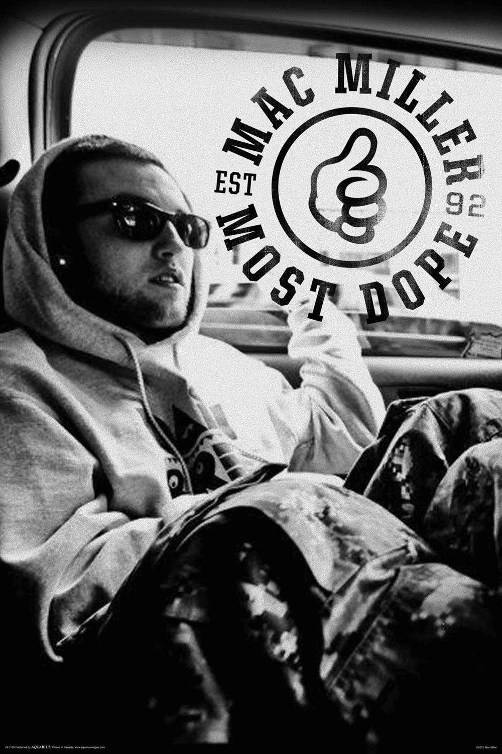 black and white mac miller poster