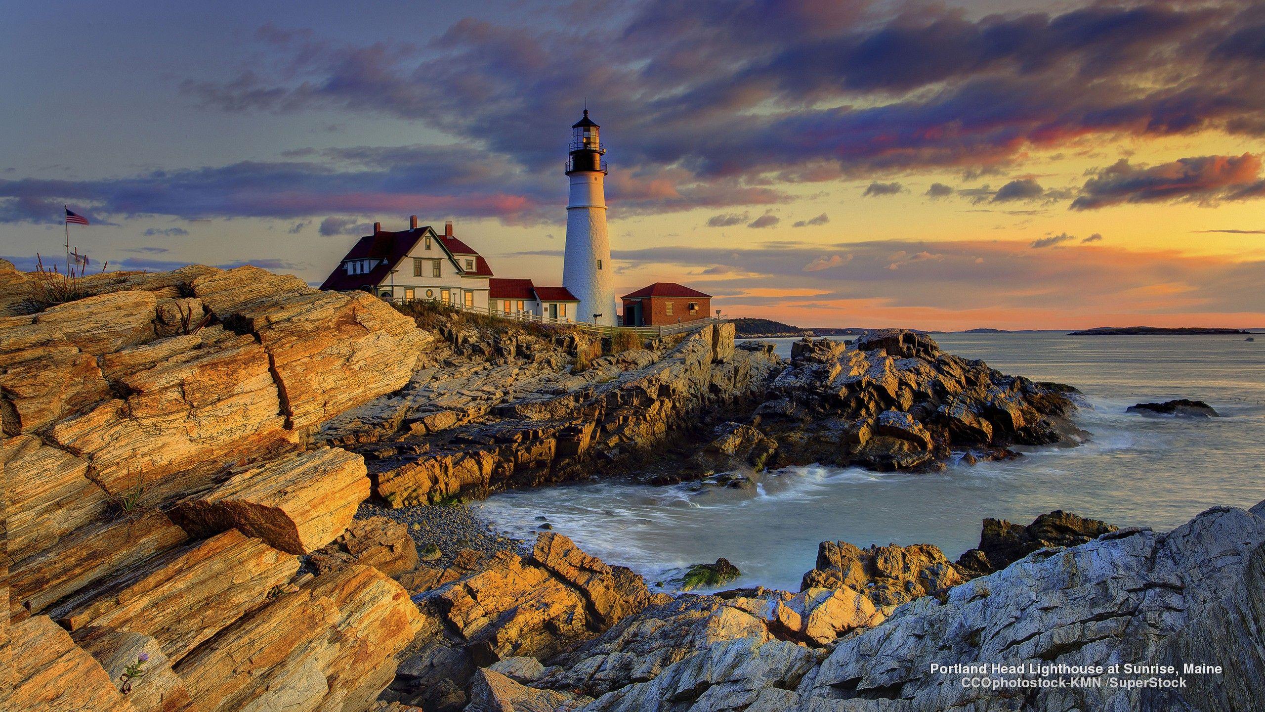 Lighthouses: Lighthouse Portland Maine Lighthouses Oceans Rocks