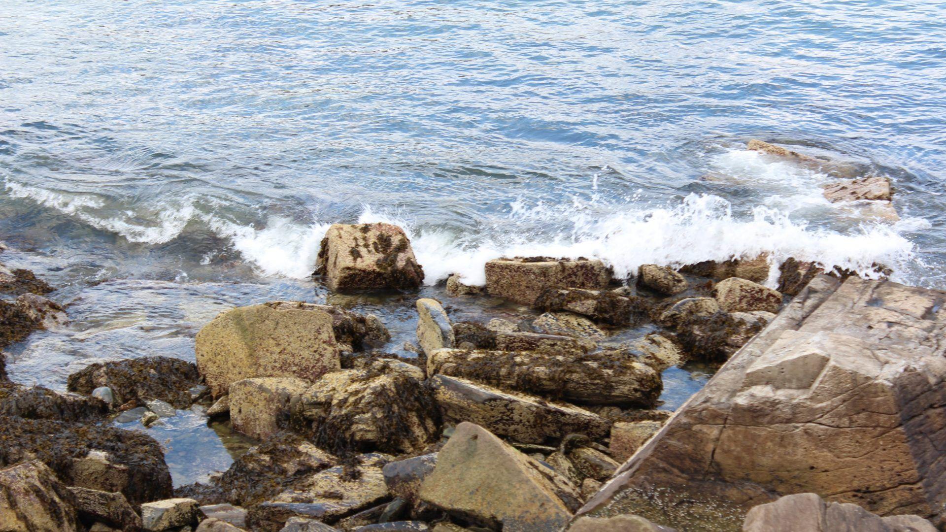 Ocean wallpaper: Maine Water Waves Rocks Ocean Beach