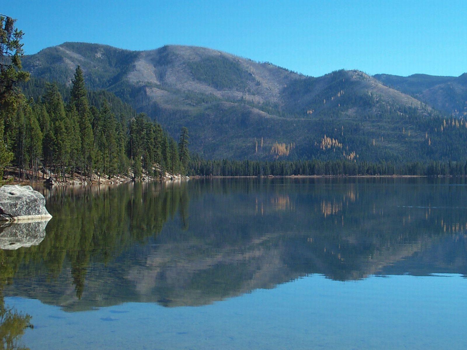 Lakes Mountains Cascade Warm Blue Lake Beautiful Idaho Wallpaper