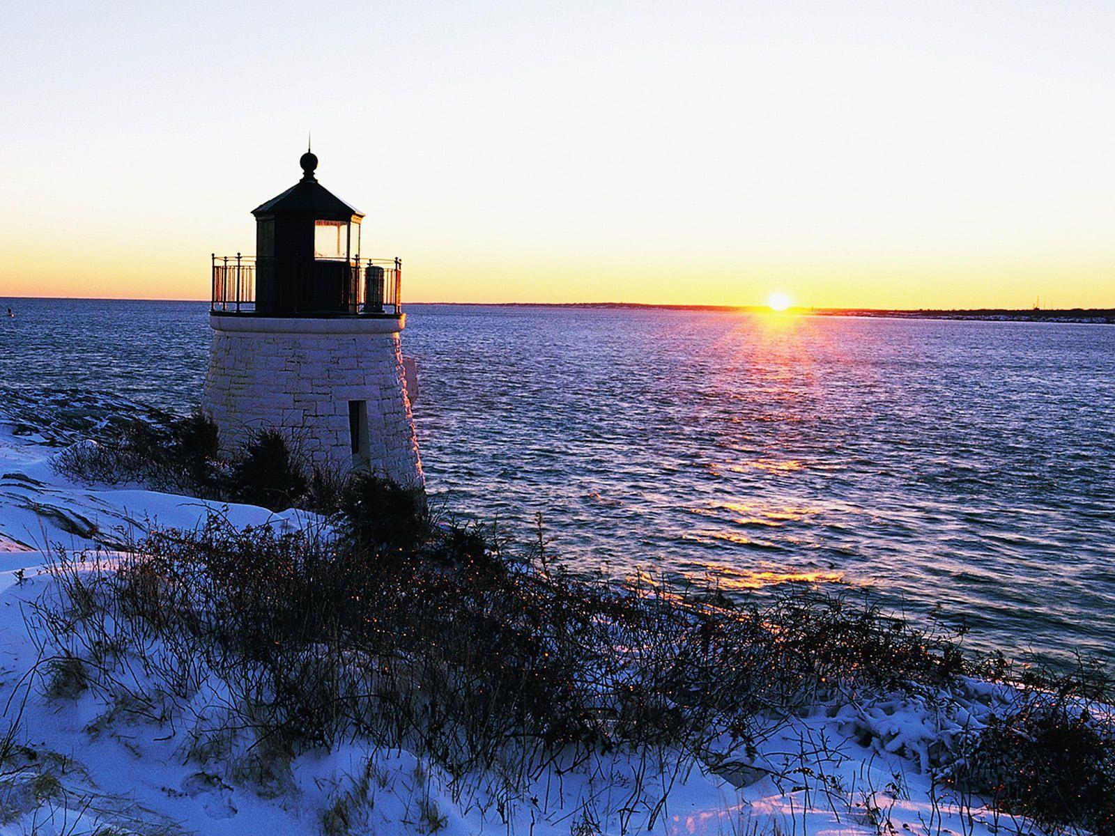 The Ocean State Rhode Island, USA. Castle hill lighthouse