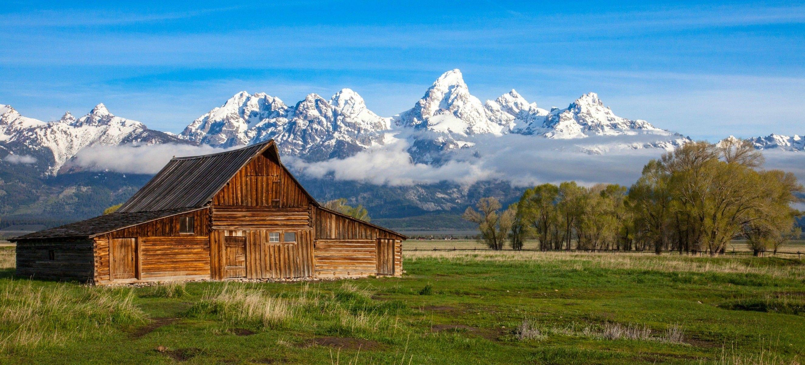 Mountain: Nature Tetons Mountains Grand Wyoming Barn Usa Wallpaper