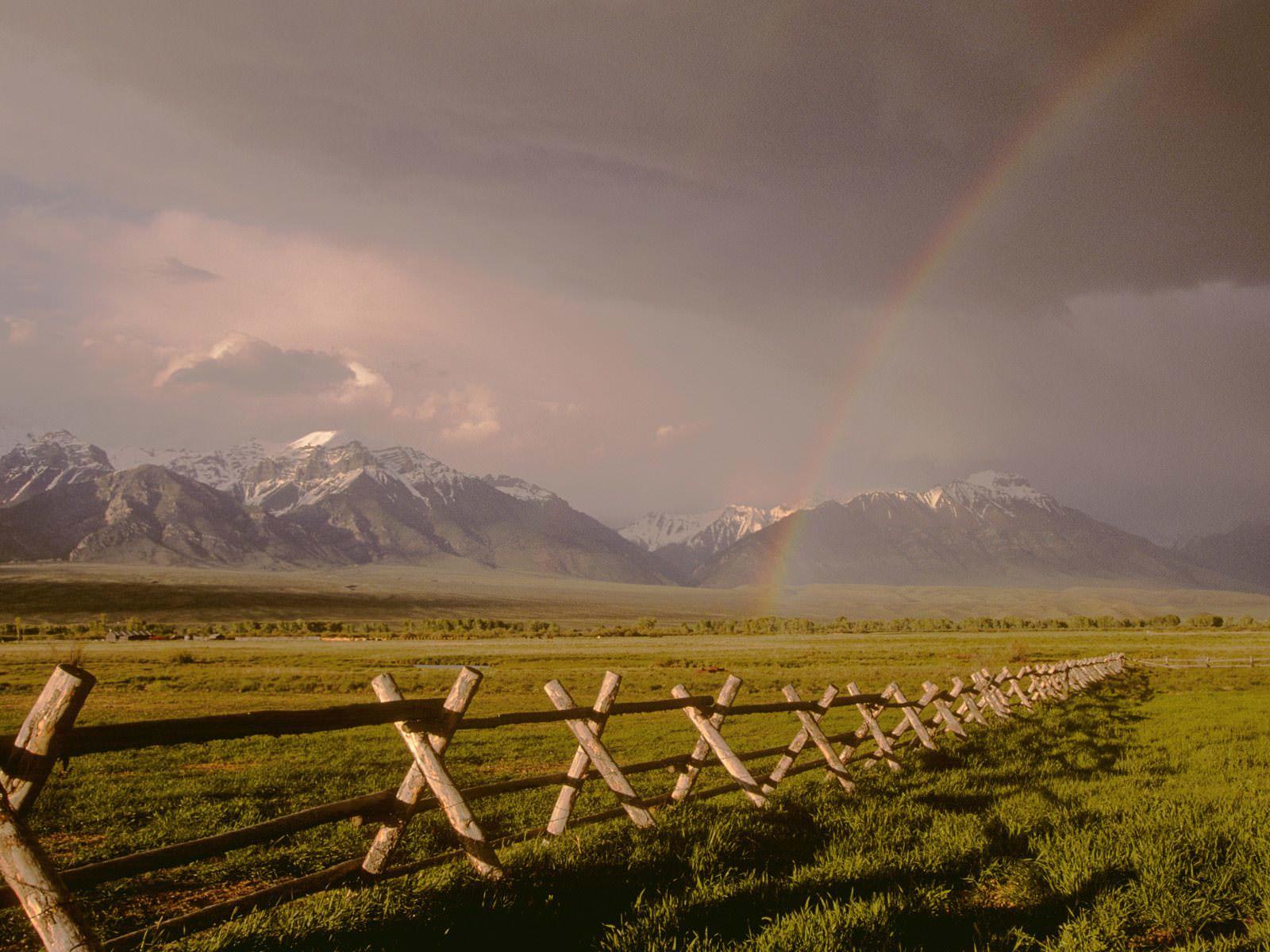 Rainbows Wallpaper Free Lost River Range, Idaho