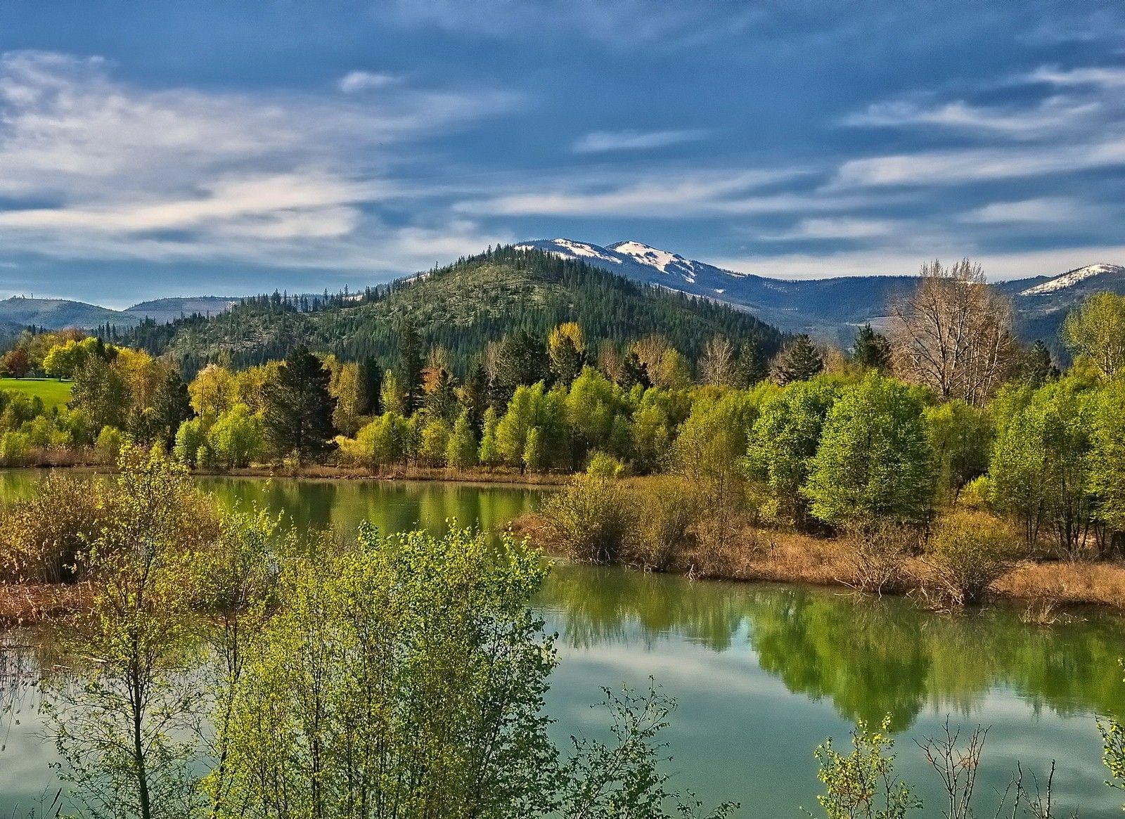 nature landscape photography spring river mountains trees forest