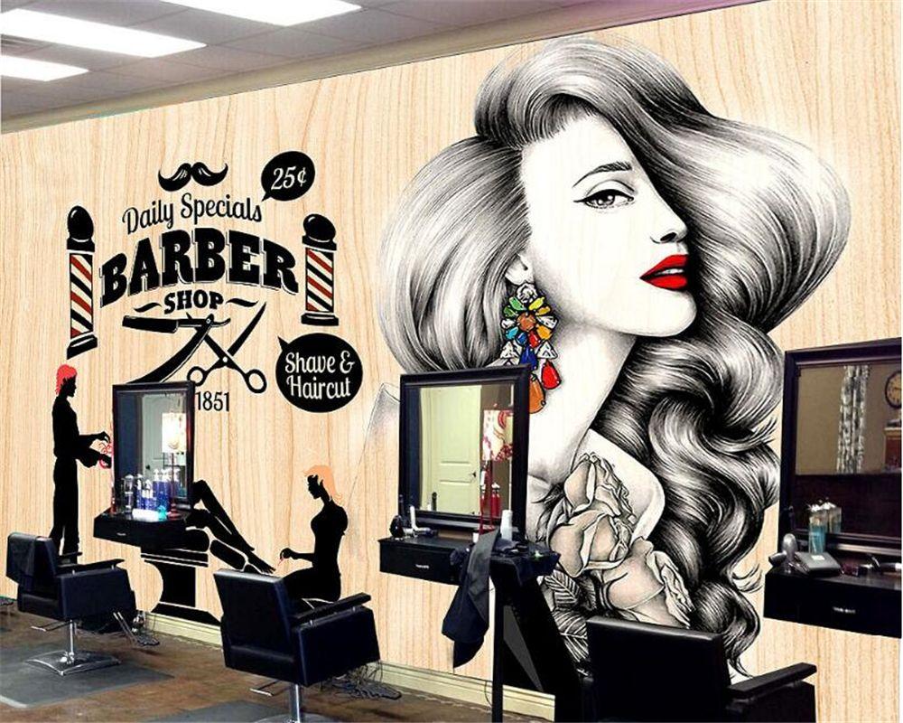 beibehang Simple fashion personality 3d wallpapers beauty salon