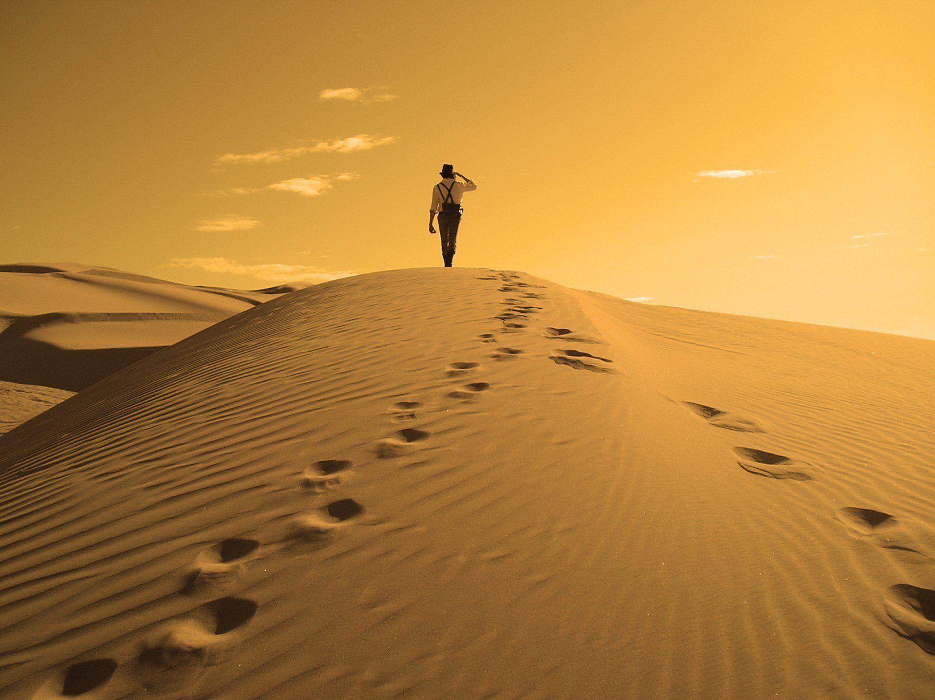 nature desert dunes dune sun men traveller traveler wanderer