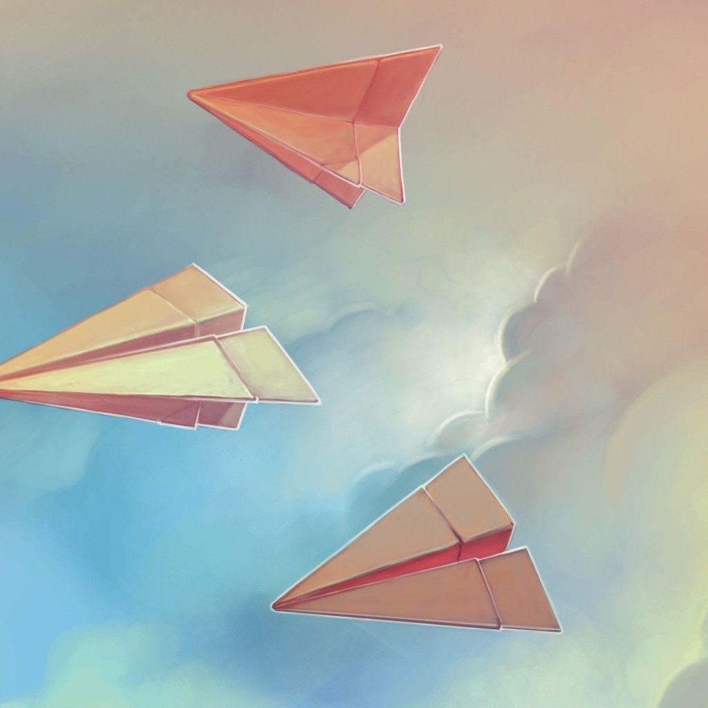 Facebook Covers Clouds Drawings Minimalistic Paper Plane #iPad
