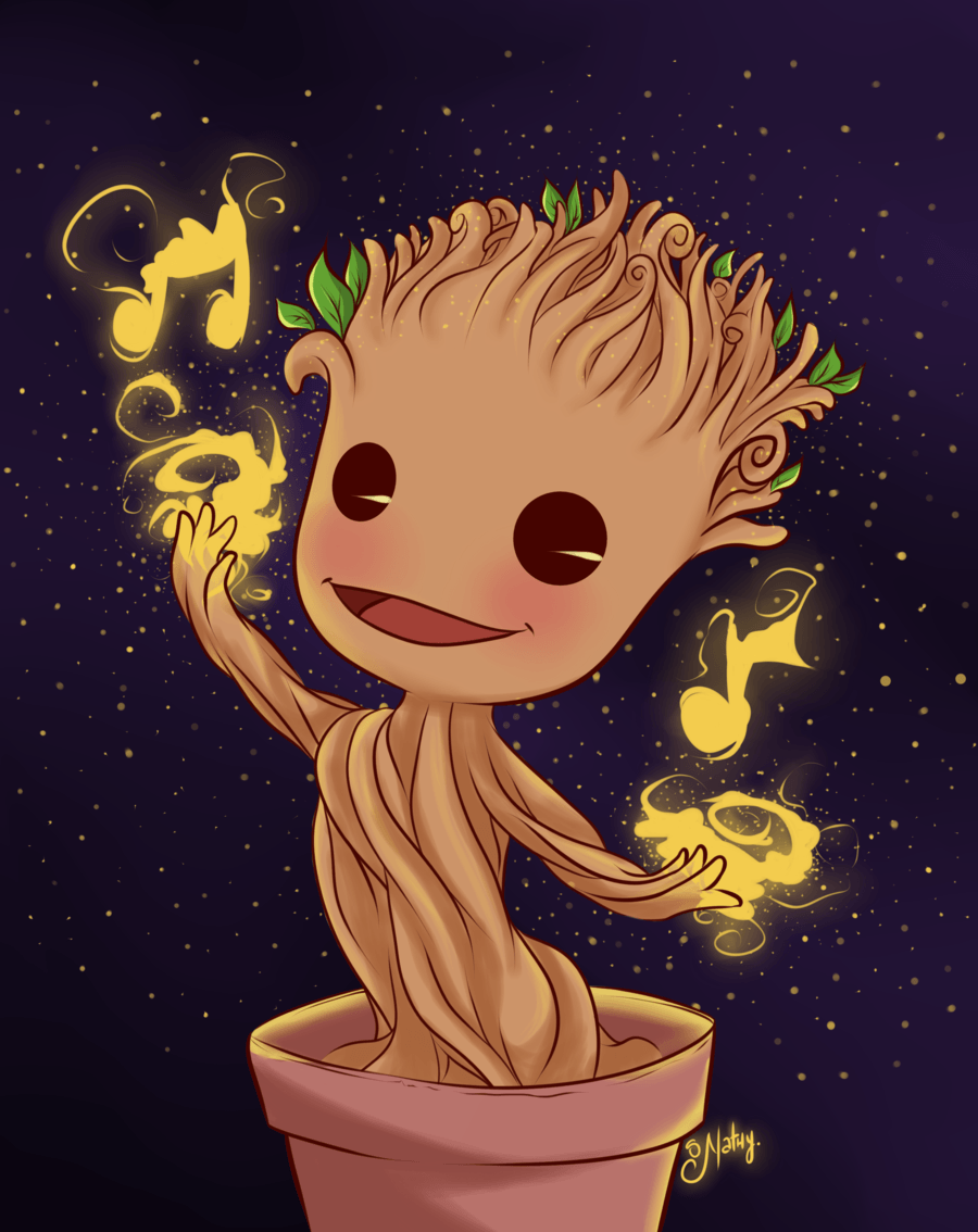 Groot Cute Dancing Version By Naty Ilustrada