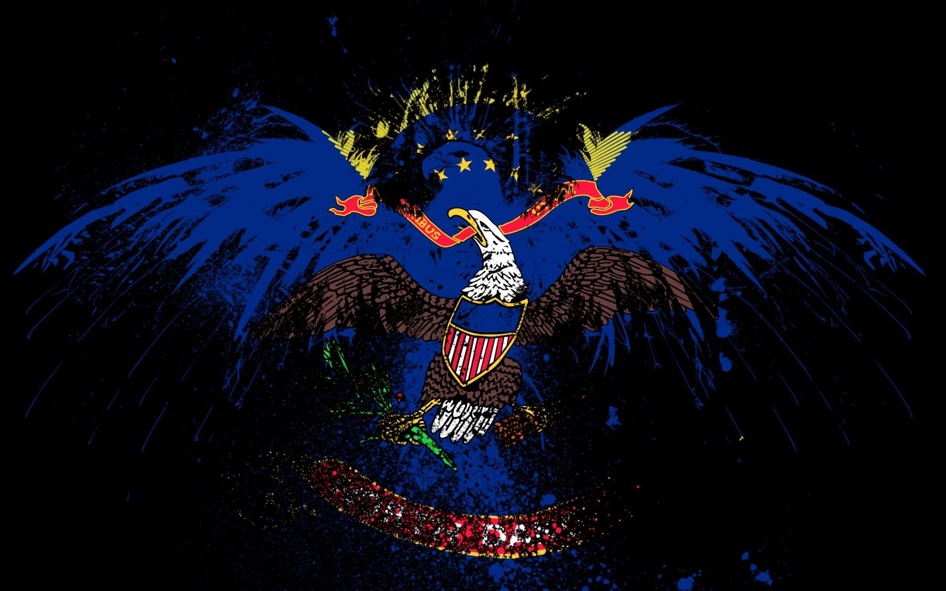 eagles hawk flags usa north dakota state 1920x1200 wallpaper High