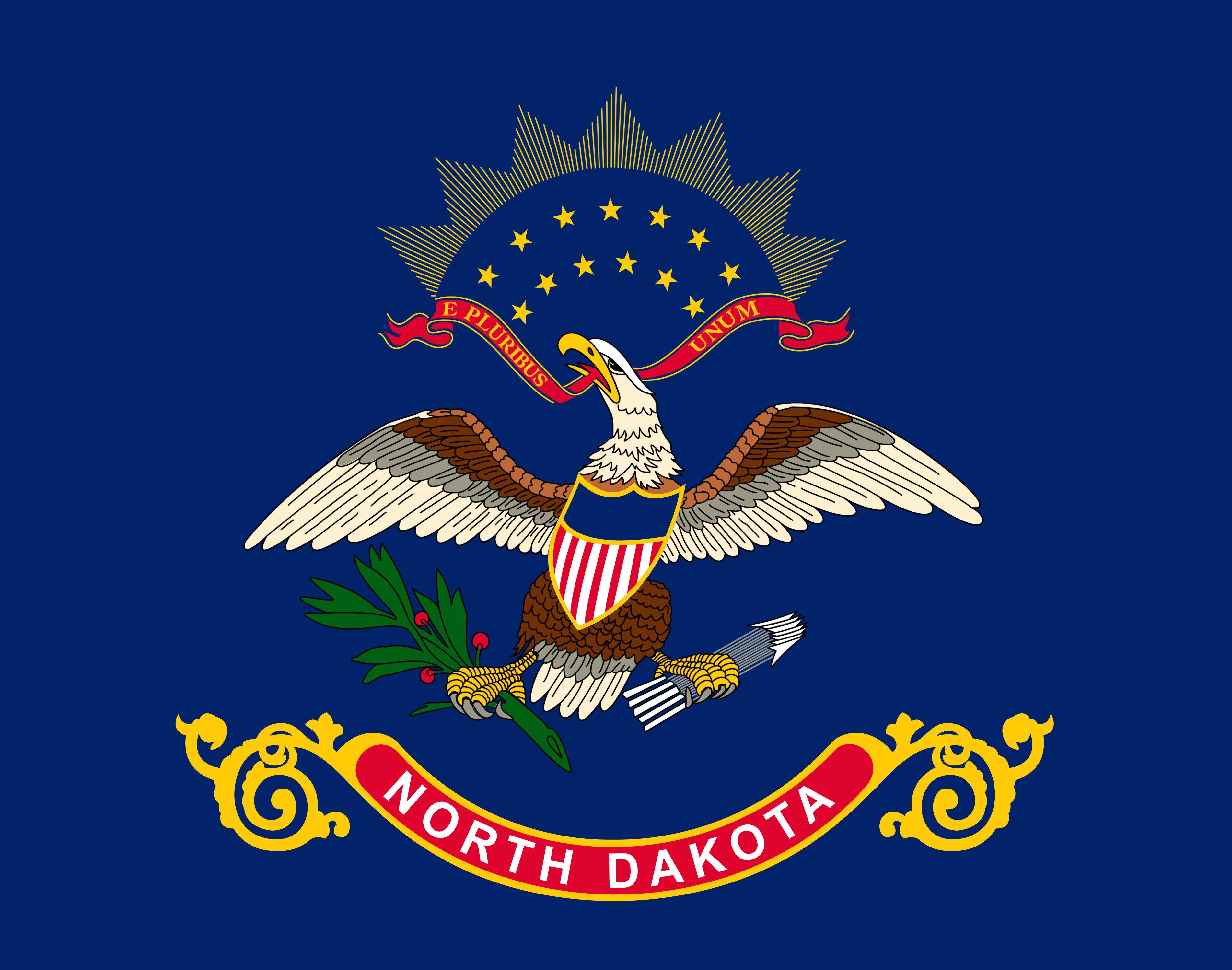 USA North Dakota Flag 3802x2993