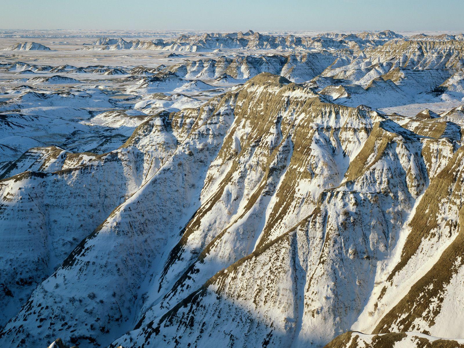 Badlands National Park in Winter, South Dakota