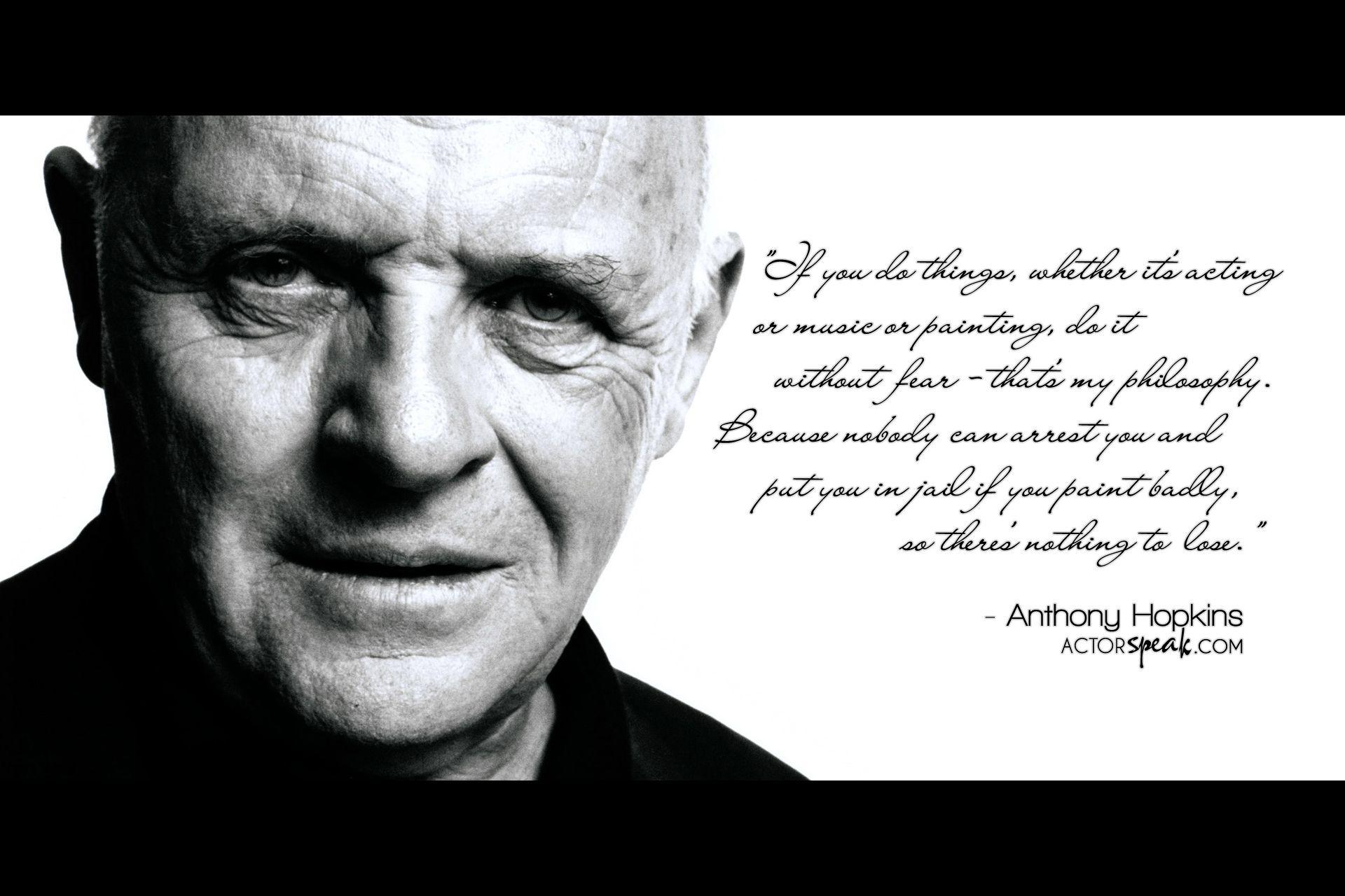 WALLPAPER: Sir Anthony Hopkins Quote On Acting With Photo