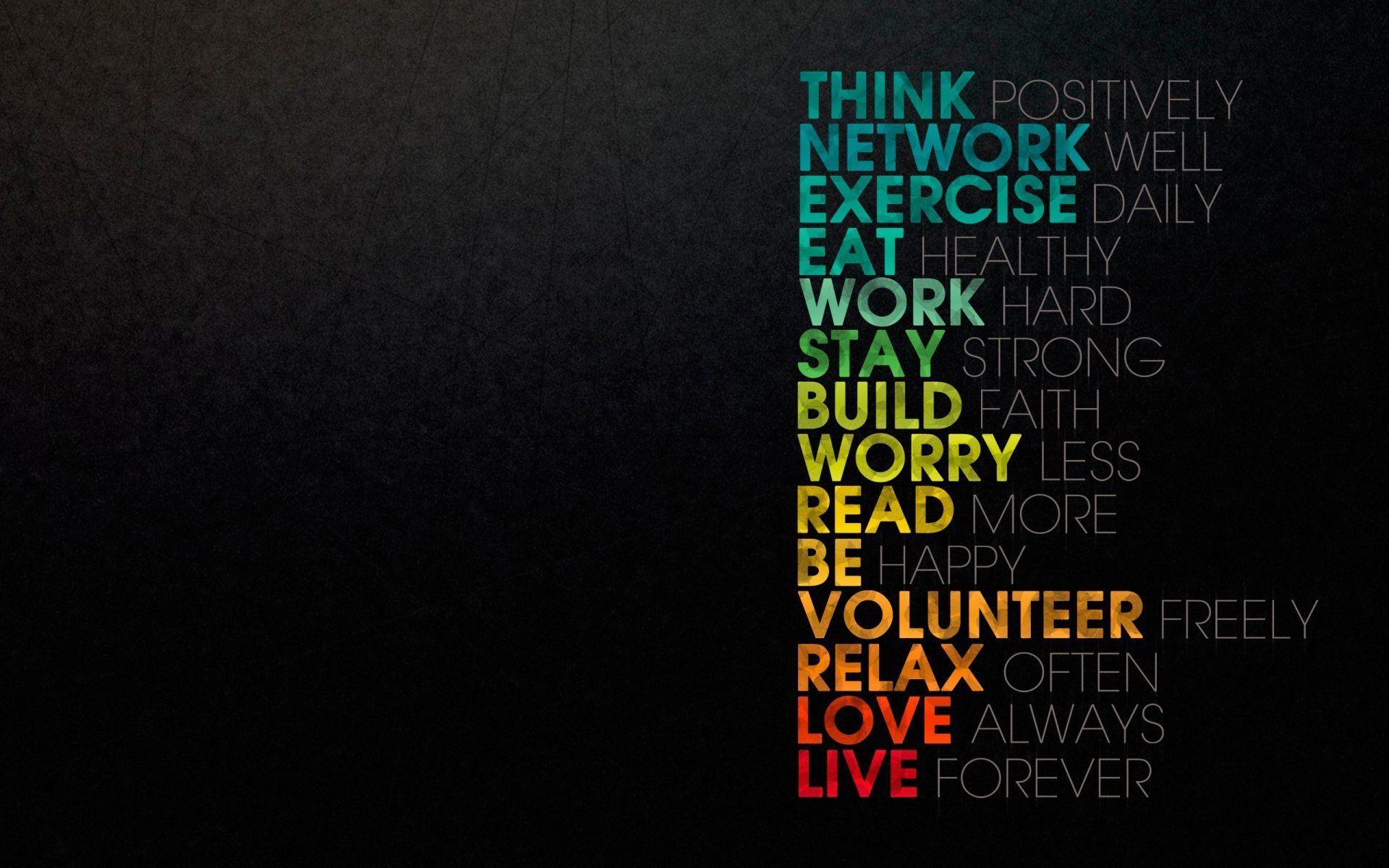 words the text wallpaper think network exercise eat work stay build