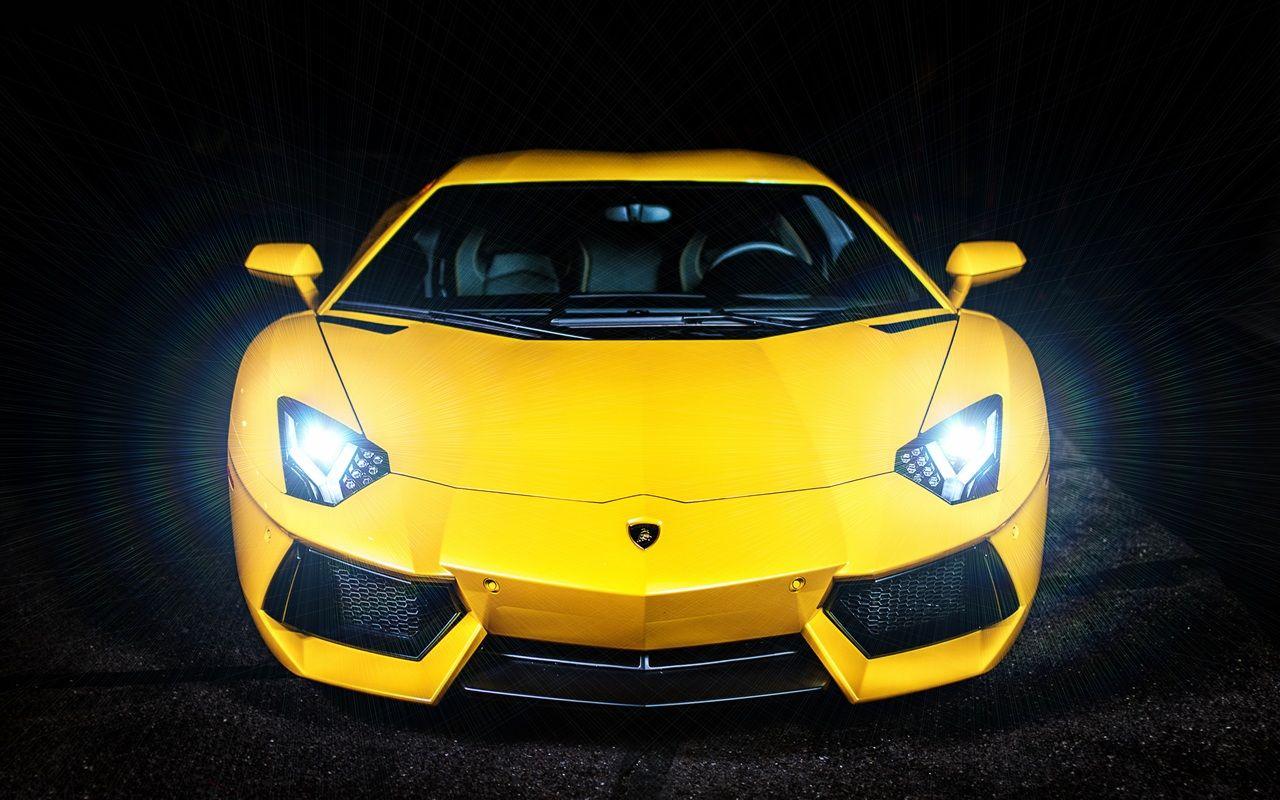Cute Yellow Lamborghini Aventador Computer HD Wallpaper Background
