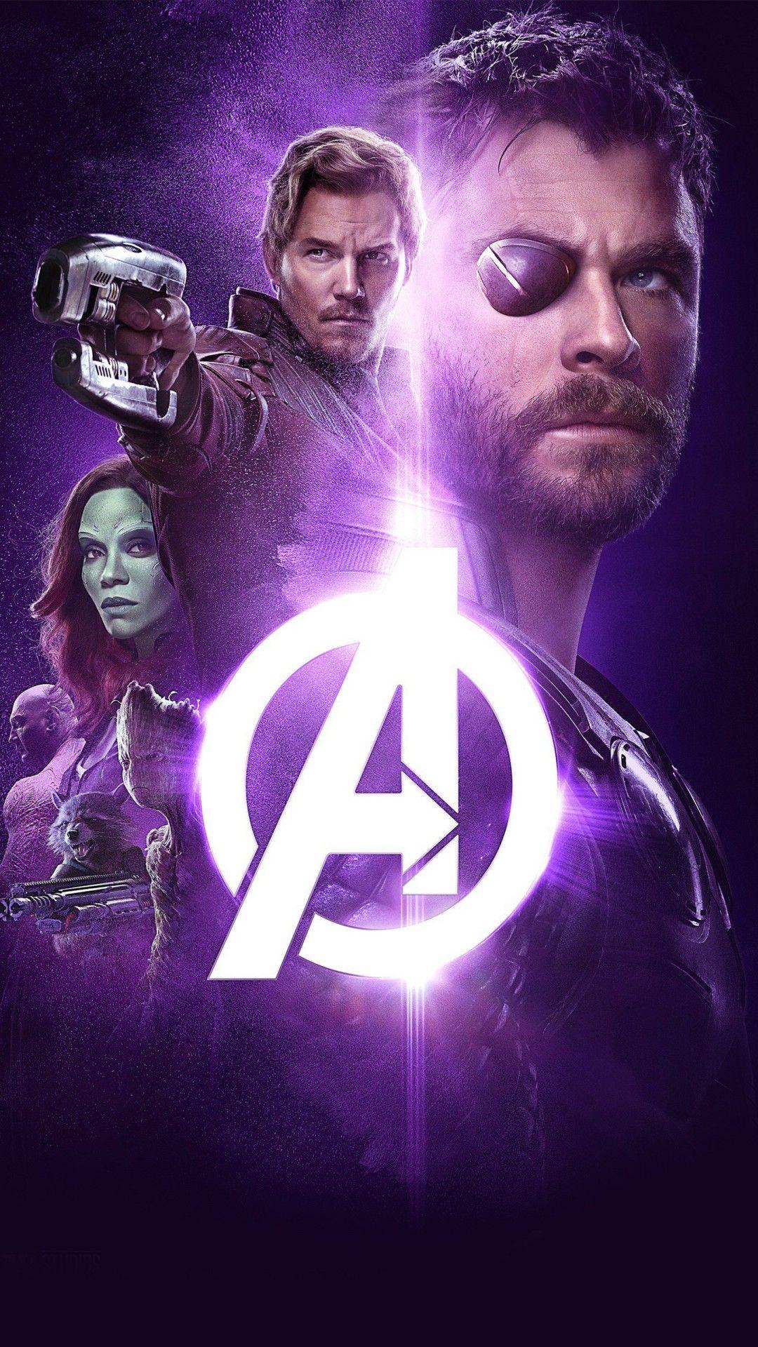 Avengers Infinity War Thor Groot Rocket Star Lord Gamora 4K