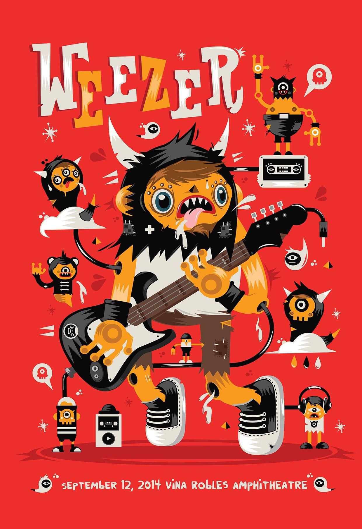 Weezer Poster. Illustration. Band posters, Gig poster