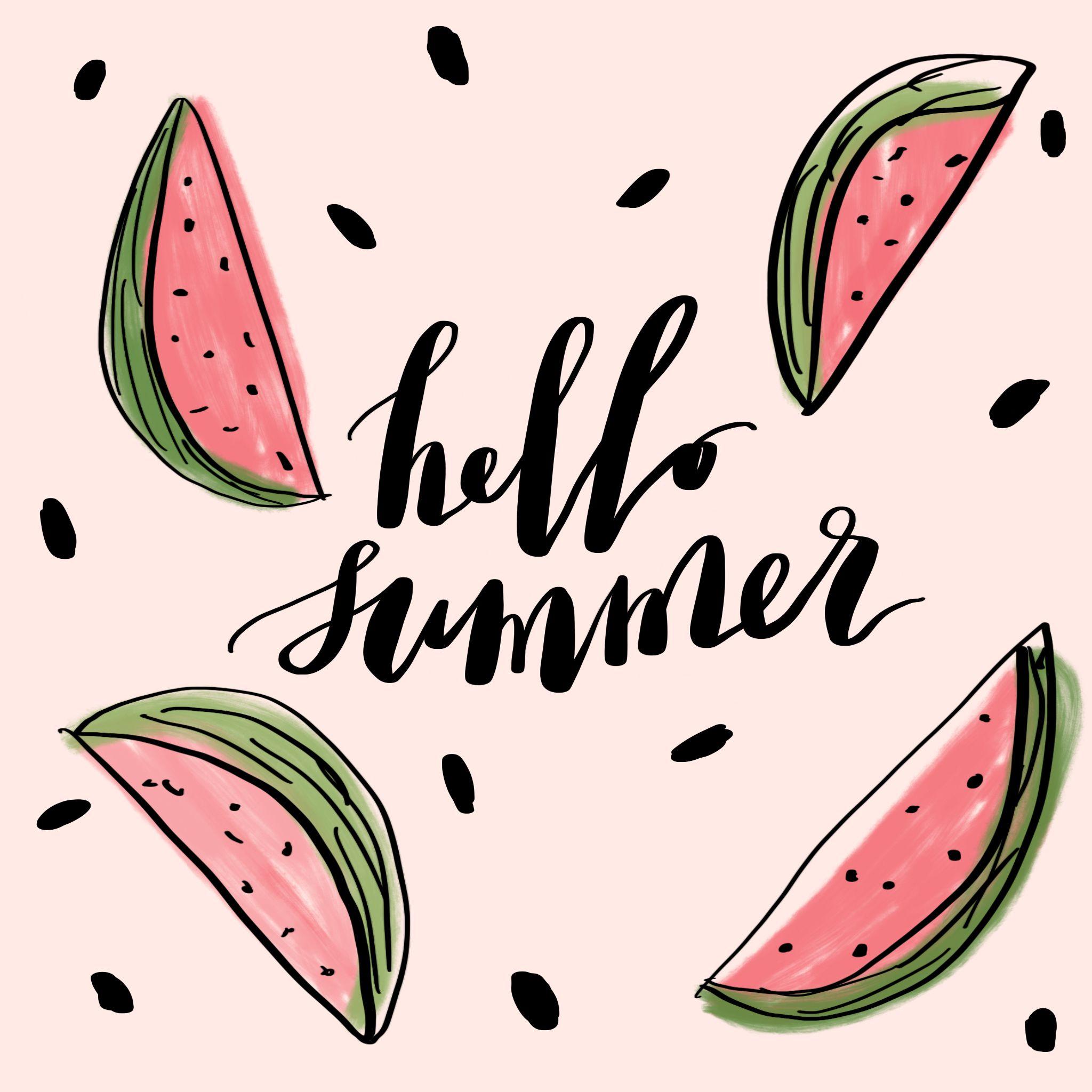 Watermelon Hello Summer Wallpaper