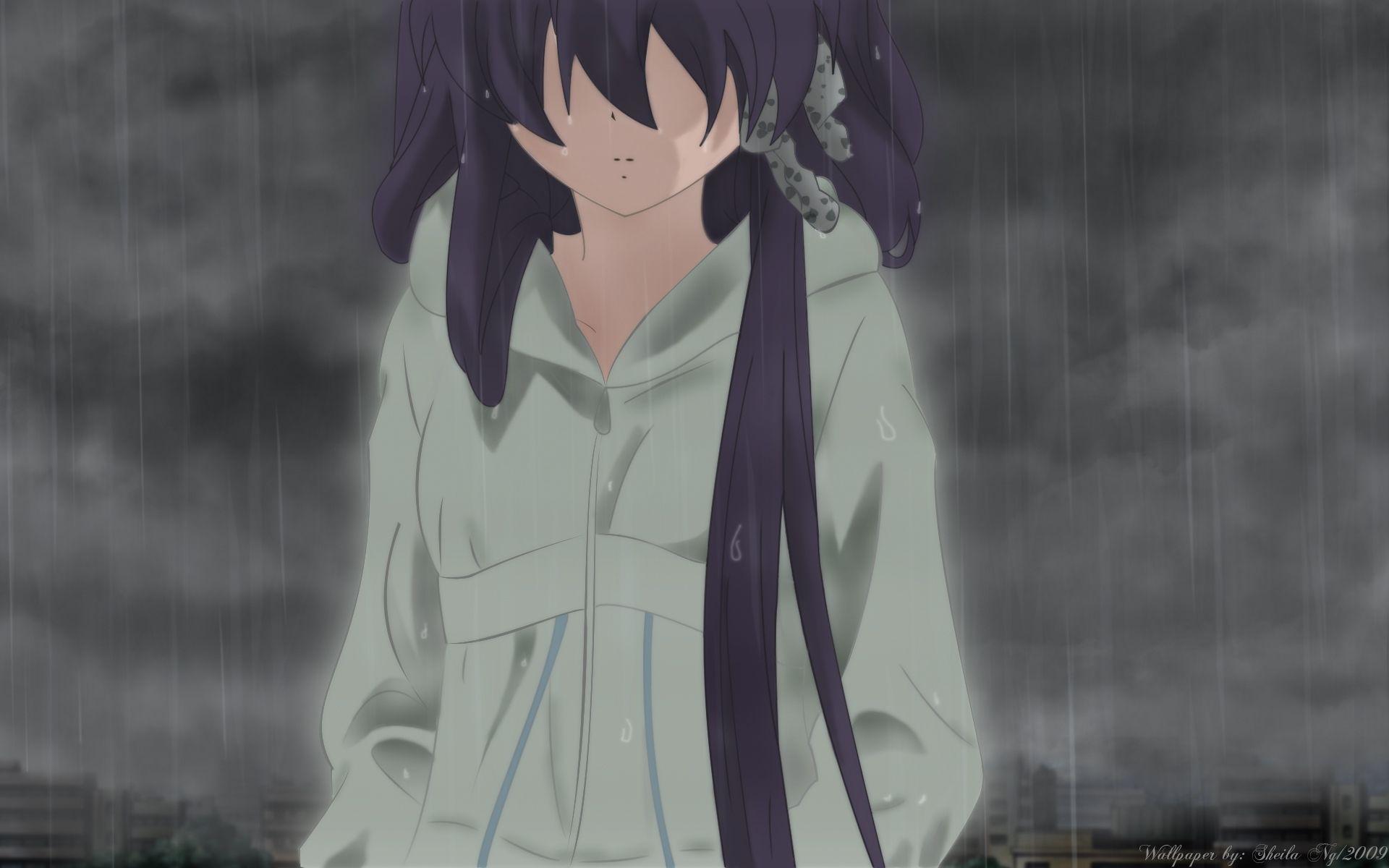 Sad anime girl on ledge Wallpapers Download