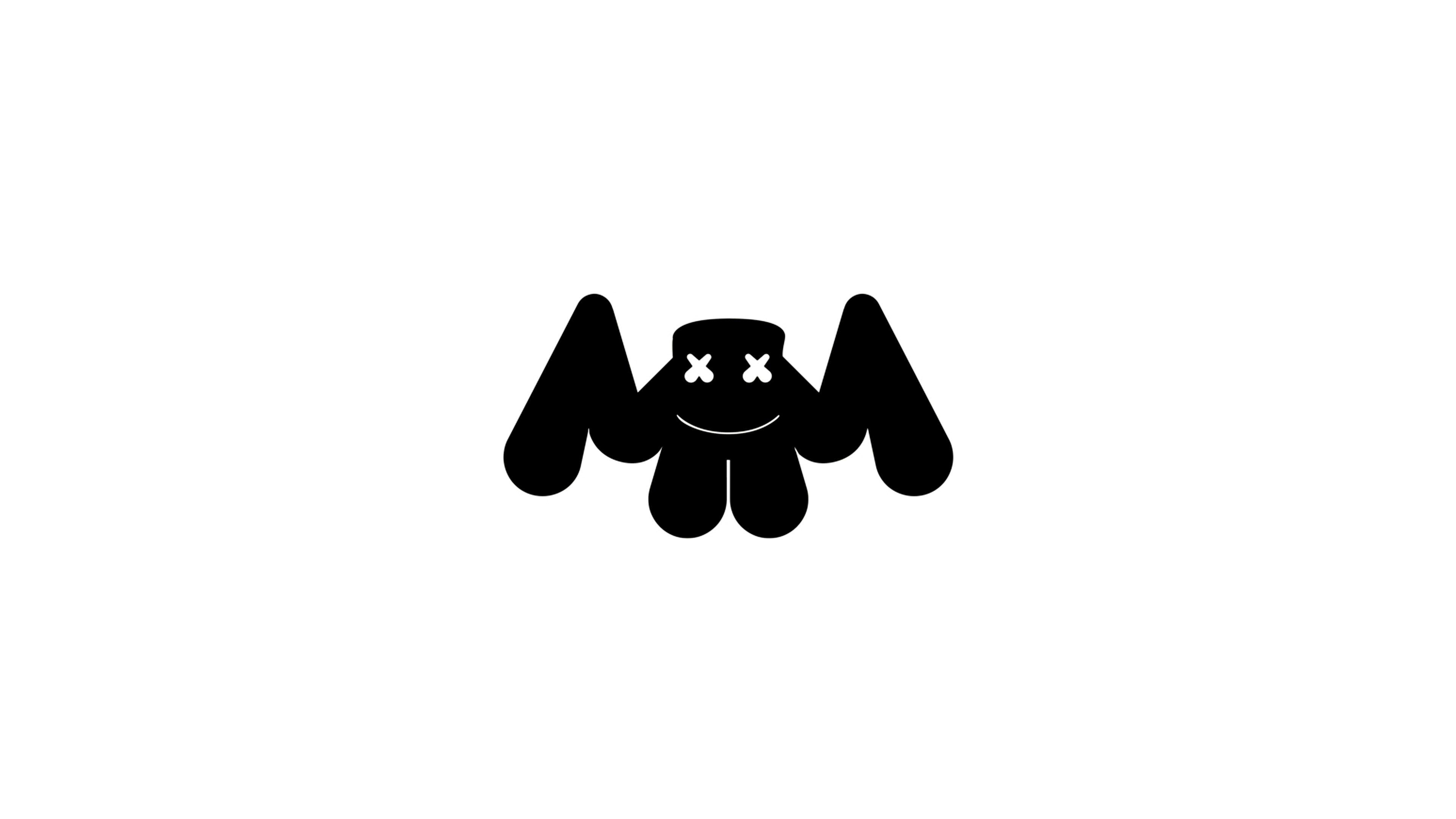 Marshmello Logo White, HD Music, 4k Wallpaper, Image, Background