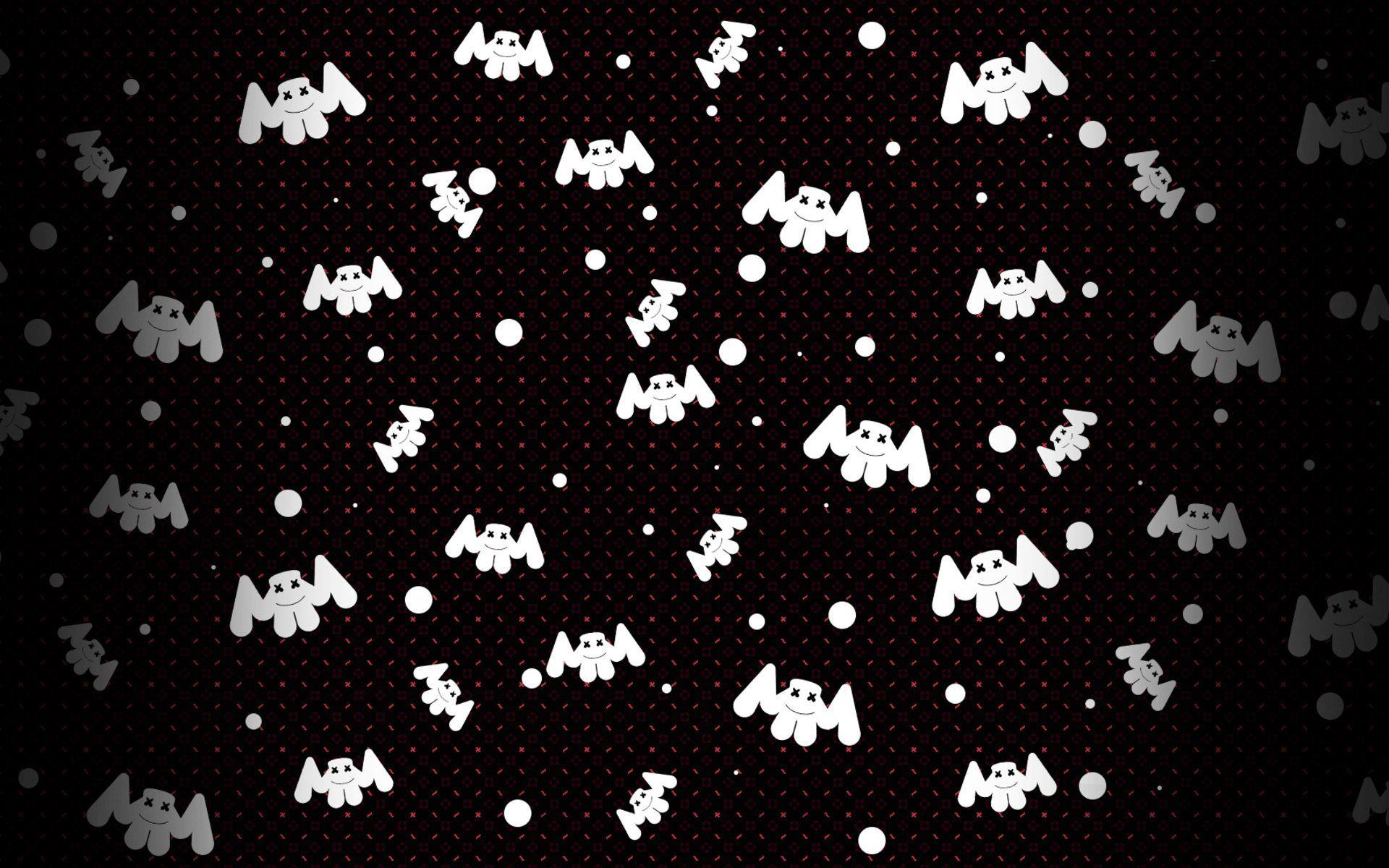 Download wallpaper Marshmello, pattern, logo, DJ