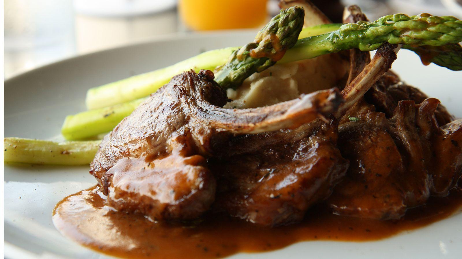 Grilled Lamb Chops, New Potatoes, and Asparagus Recipe