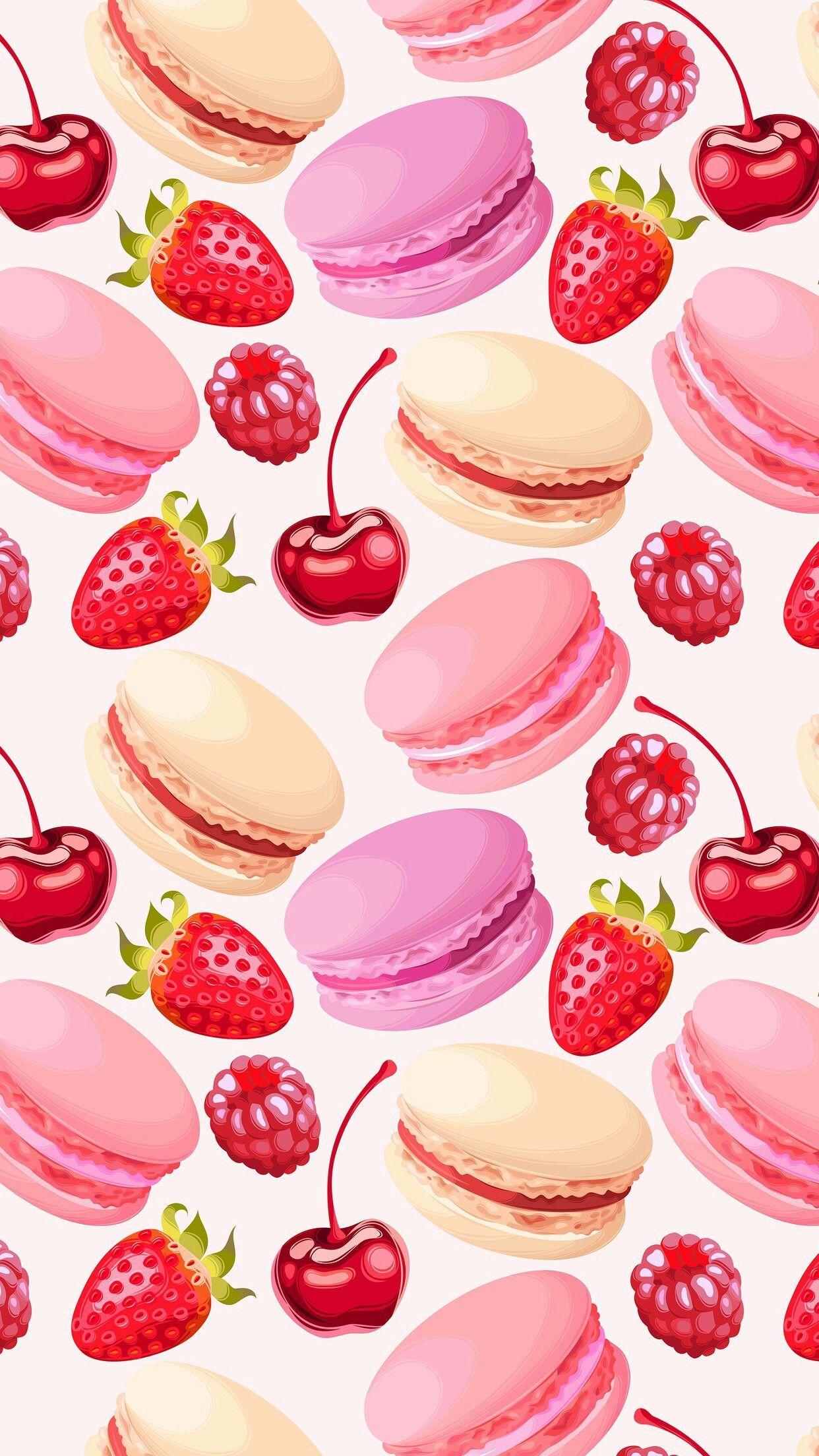 Cute Girly Macaroon Wallpaper for iPhone Wallpaper HD. Macaroon wallpaper, Food wallpaper, iPhone wallpaper girly