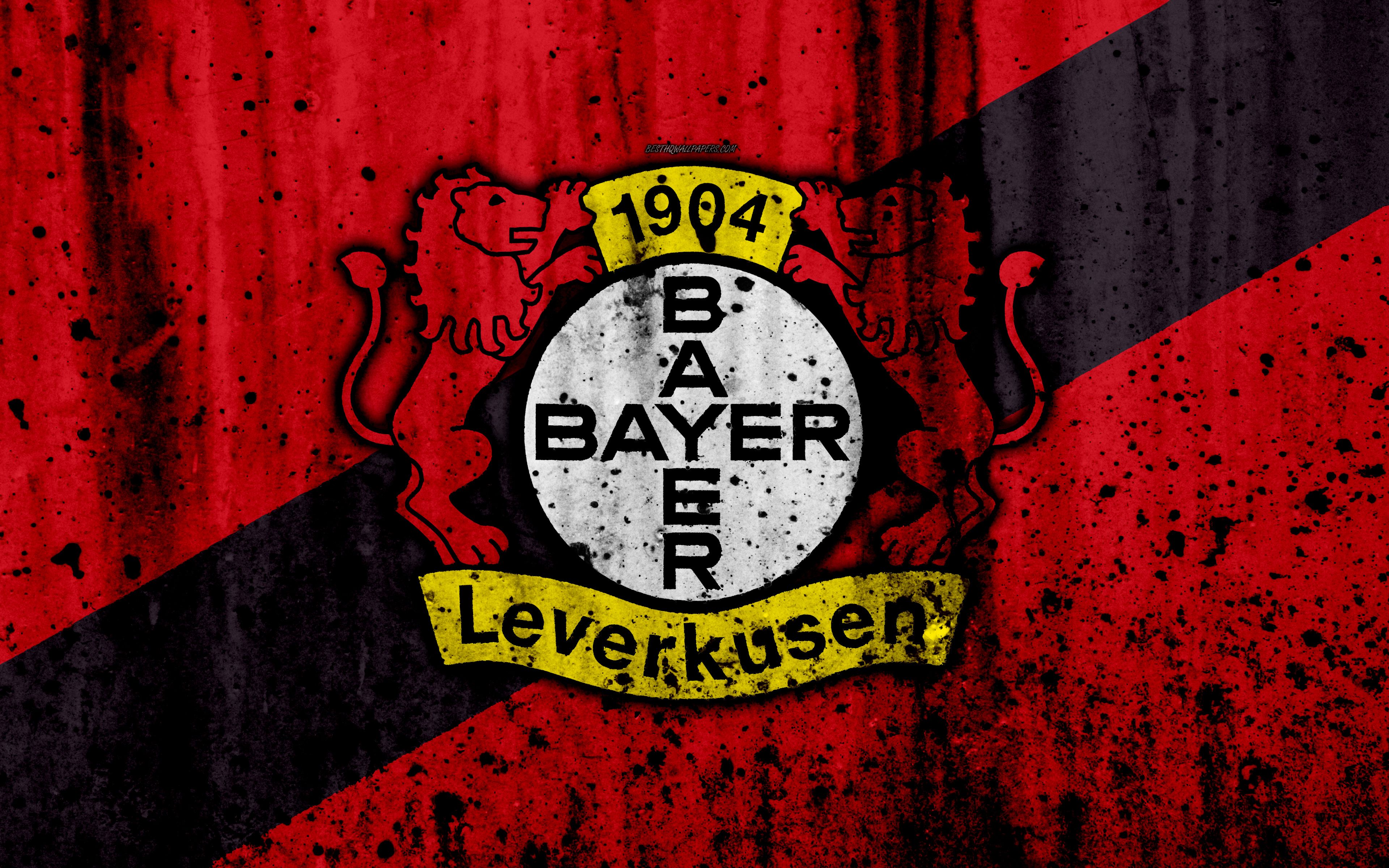 Download wallpaper FC Bayer 04 Leverkusen, 4k, logo, Bundesliga