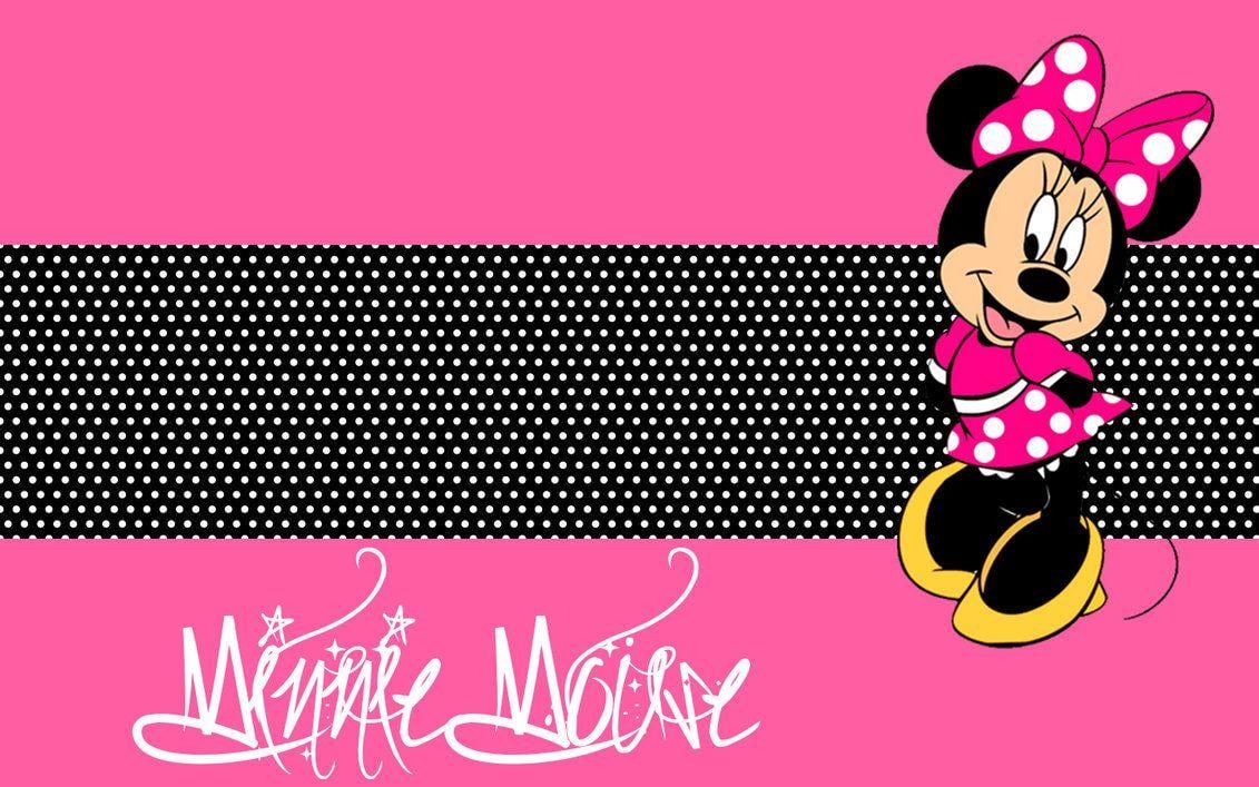 Minnie Mouse With Background Of Pink And White Circles Minnie Mouse HD  wallpaper  Peakpx